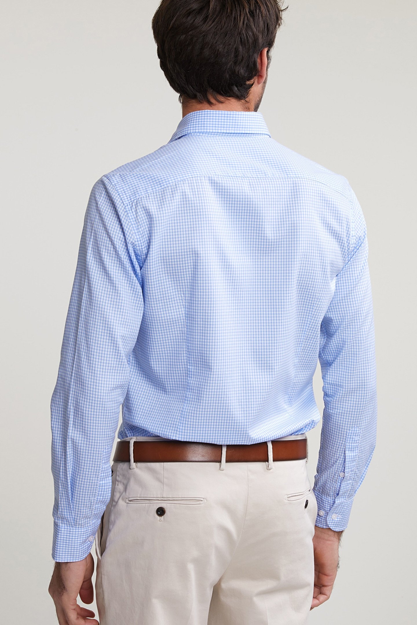 SLIM FIT CHECKED SHIRT BLUE/WHITE 2