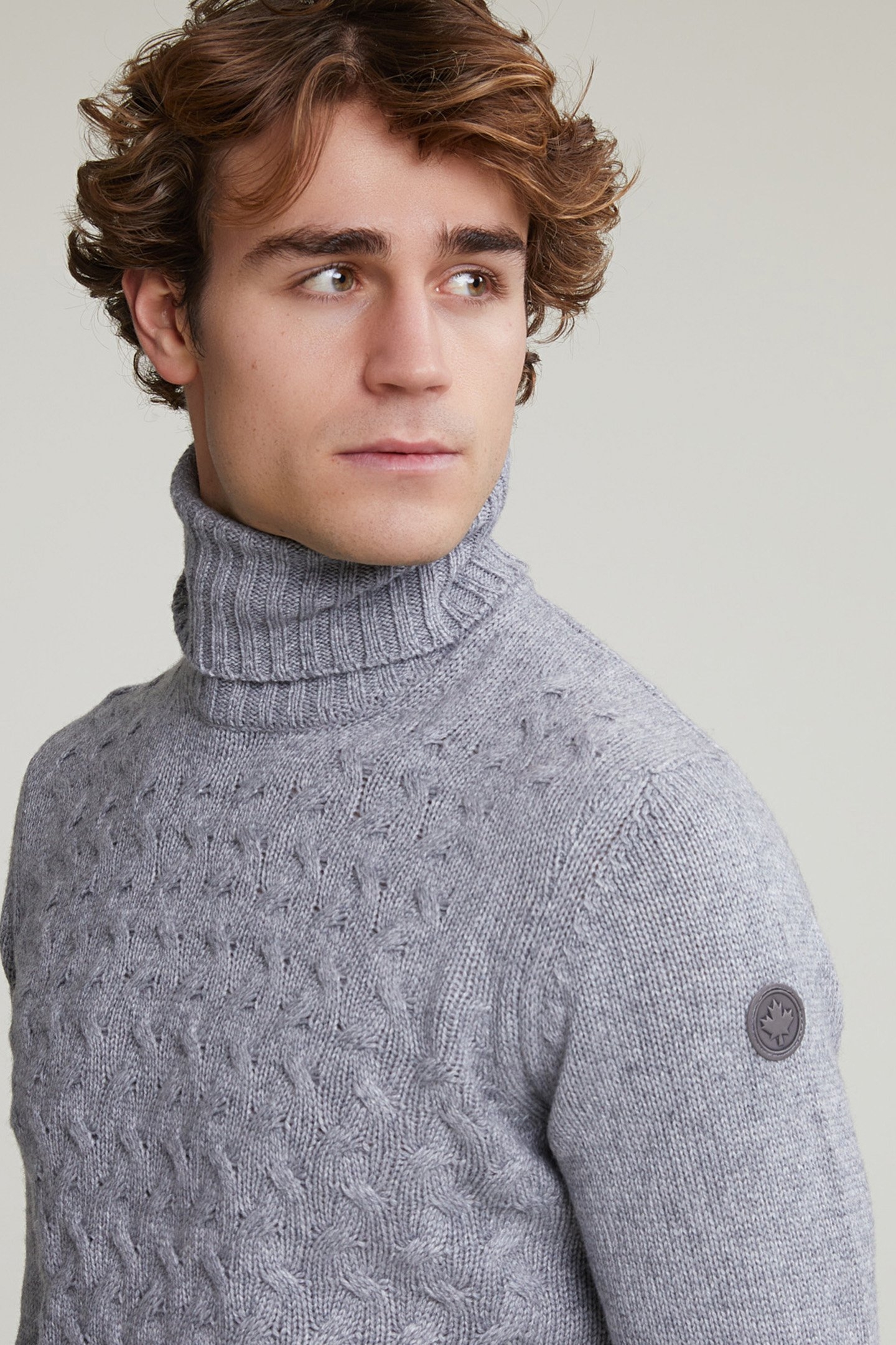 CUSTOM FIT WOOL-CASHMERE ROLL NECK SWEATER INOX MIX 4