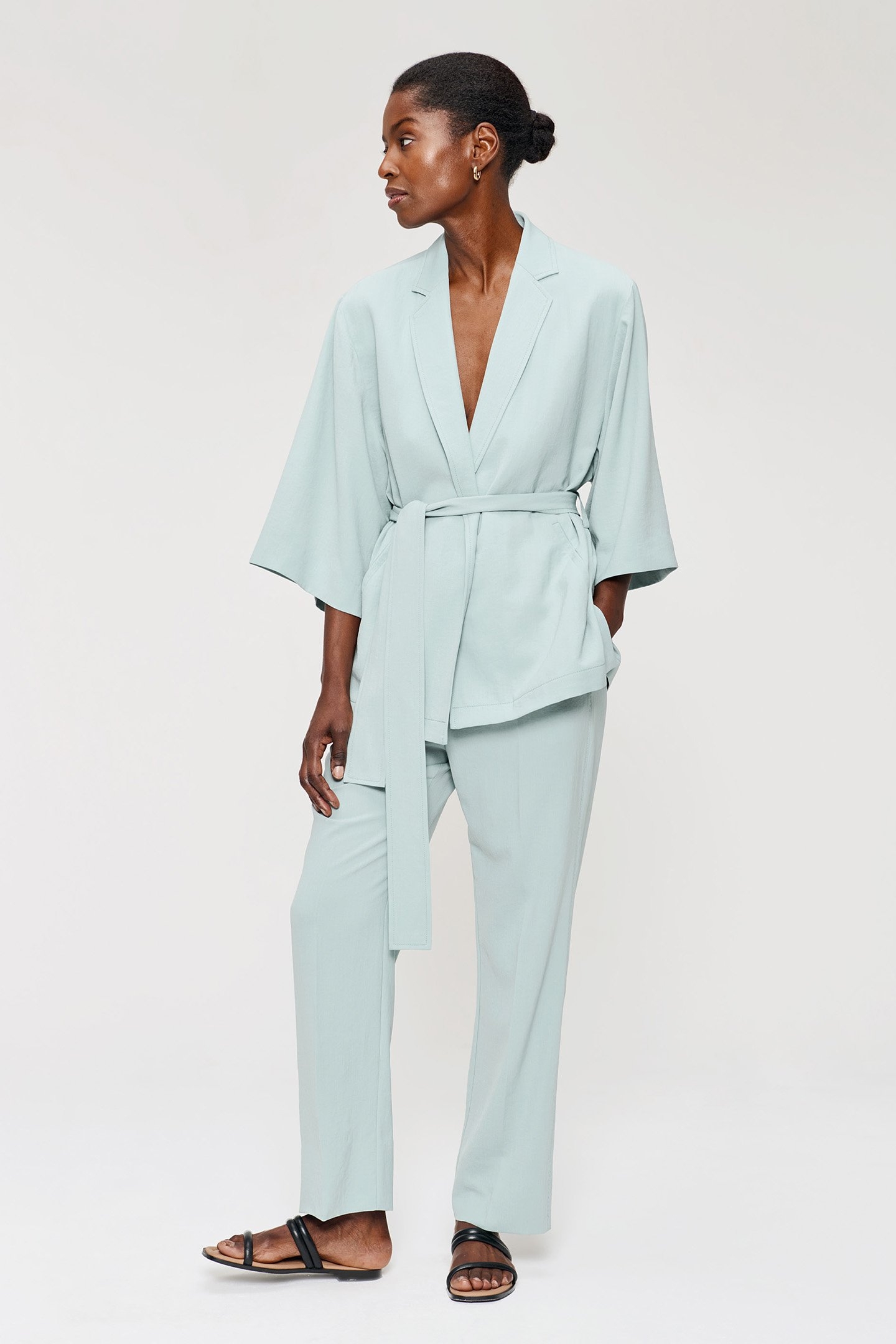 JAP CREPE KIMONO JACKET SEAFOAM 3
