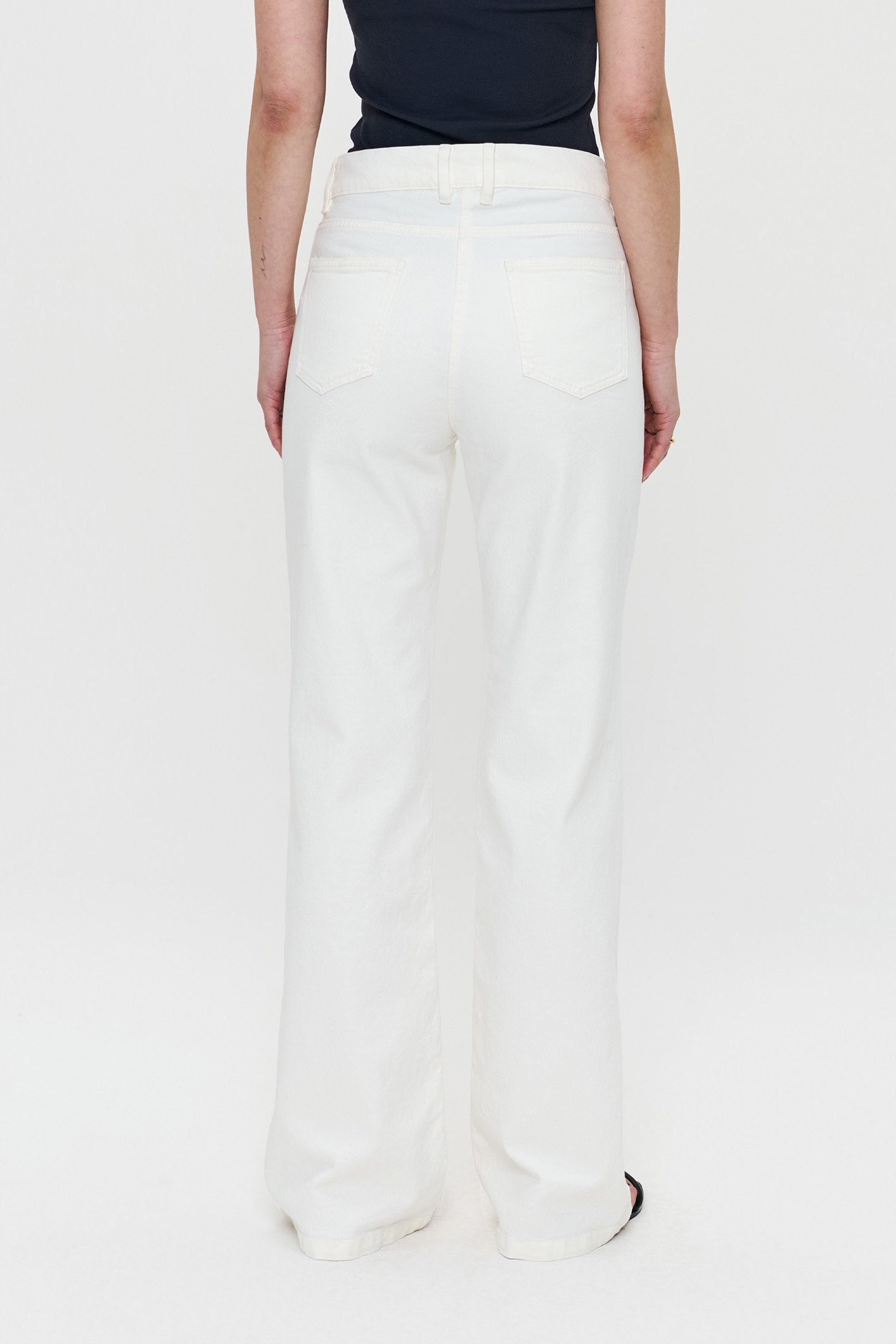 FLARED TWILL PANTS OFF WHITE 2