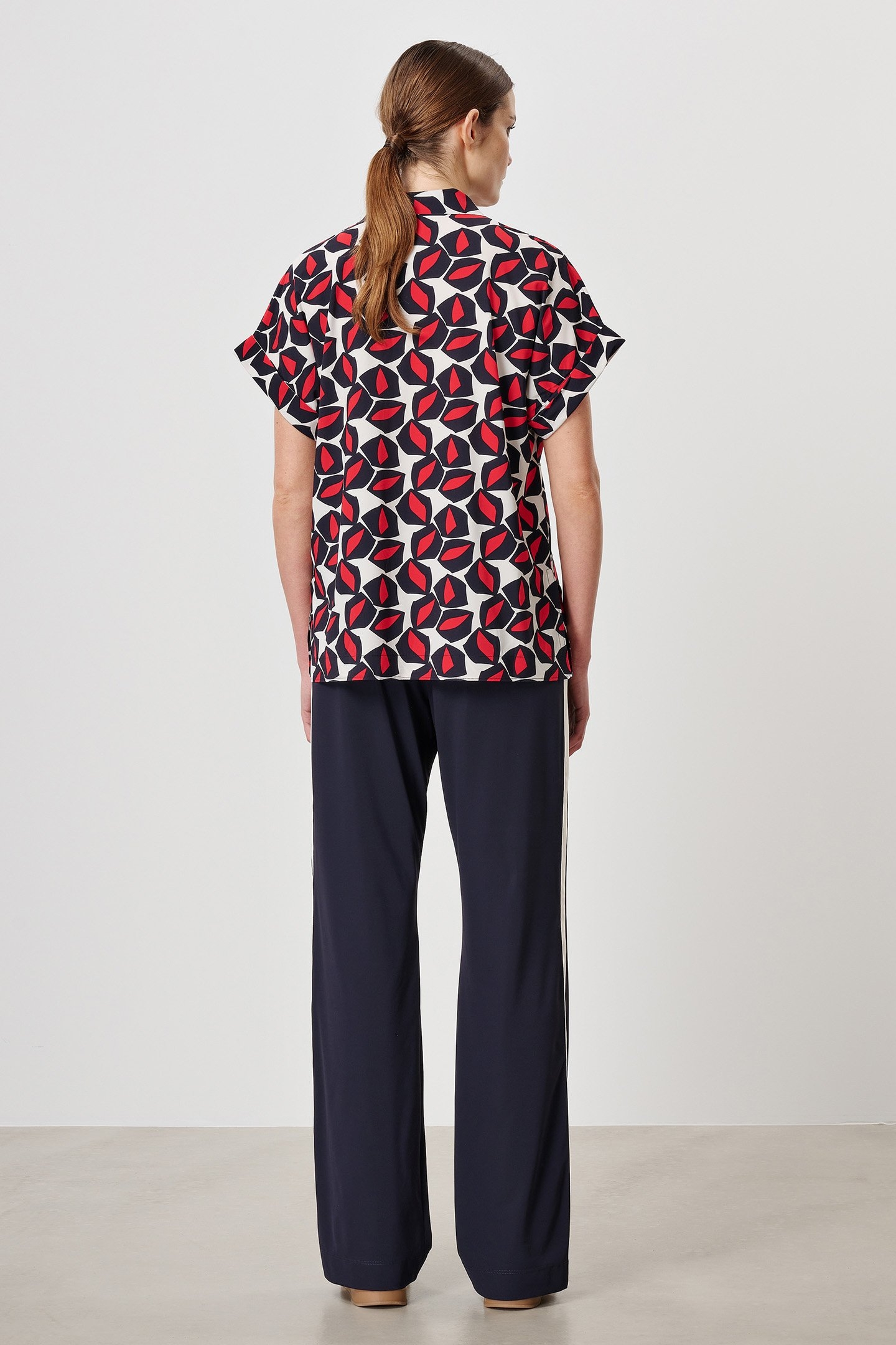 PRINTED ALPINE POLO TOP INK BLUE 2