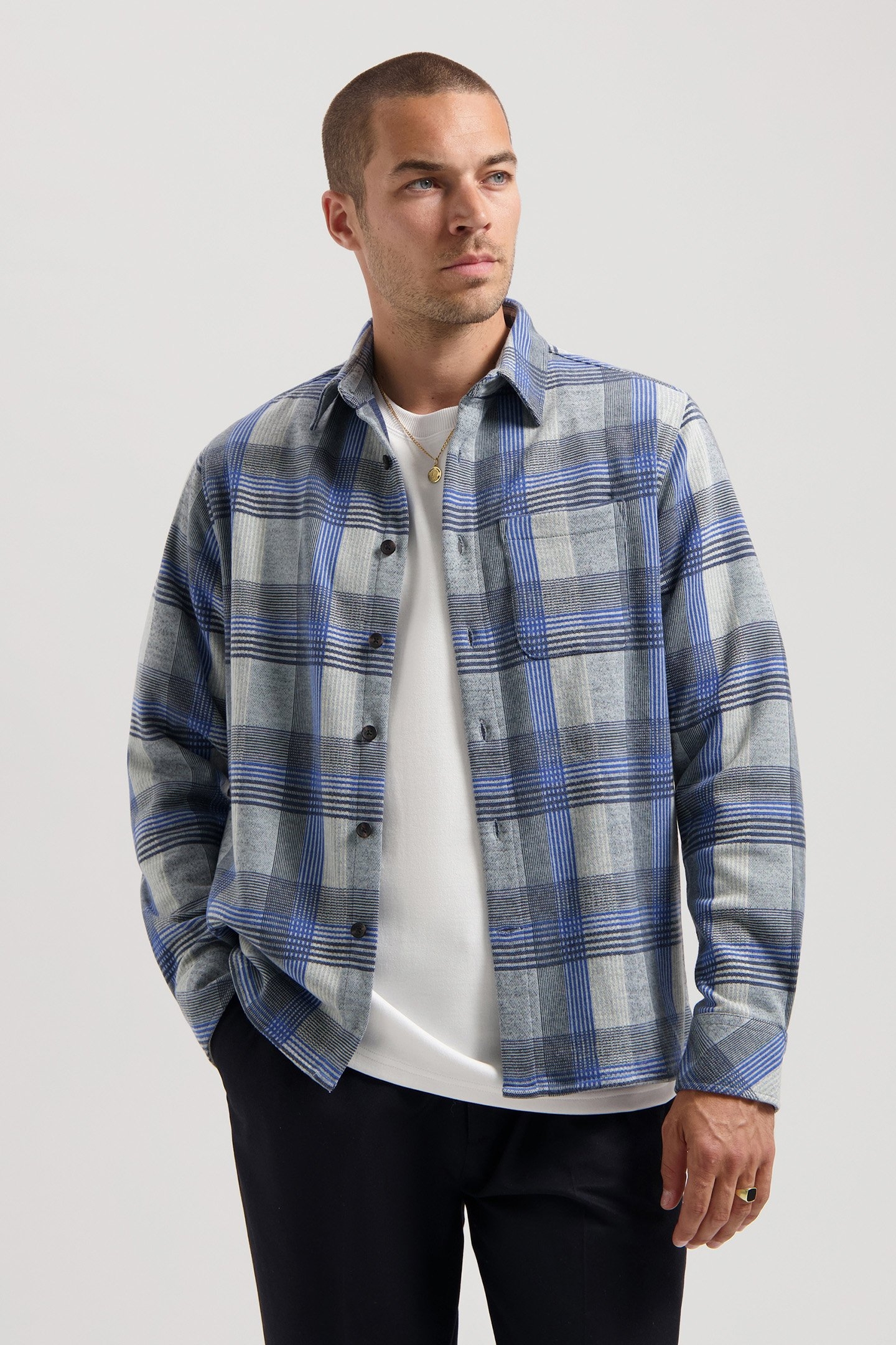 DS_GUS FLANNEL SHIRT NOUVEAU NAVY 1