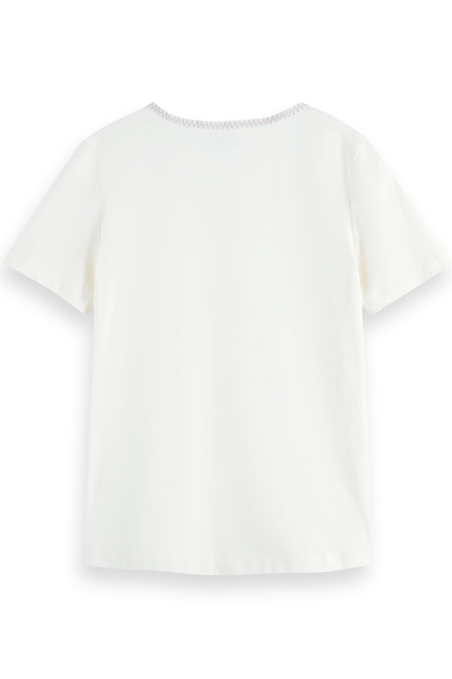 WOVEN TRIM V-NECK T-SHIRT SOFT ICE 5