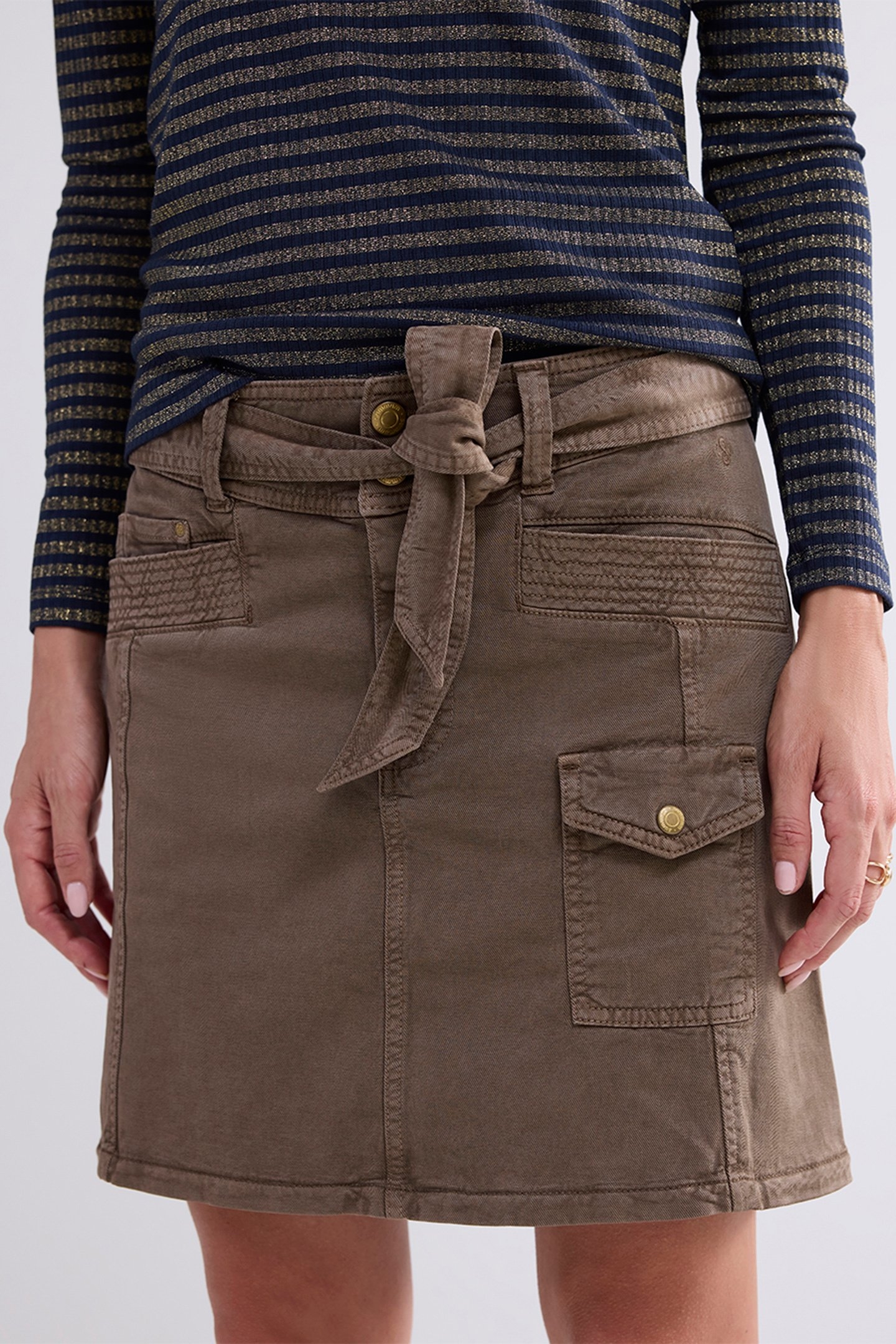 CARGO SKIRT ARMY STRETCH TWILL OLIVE 1