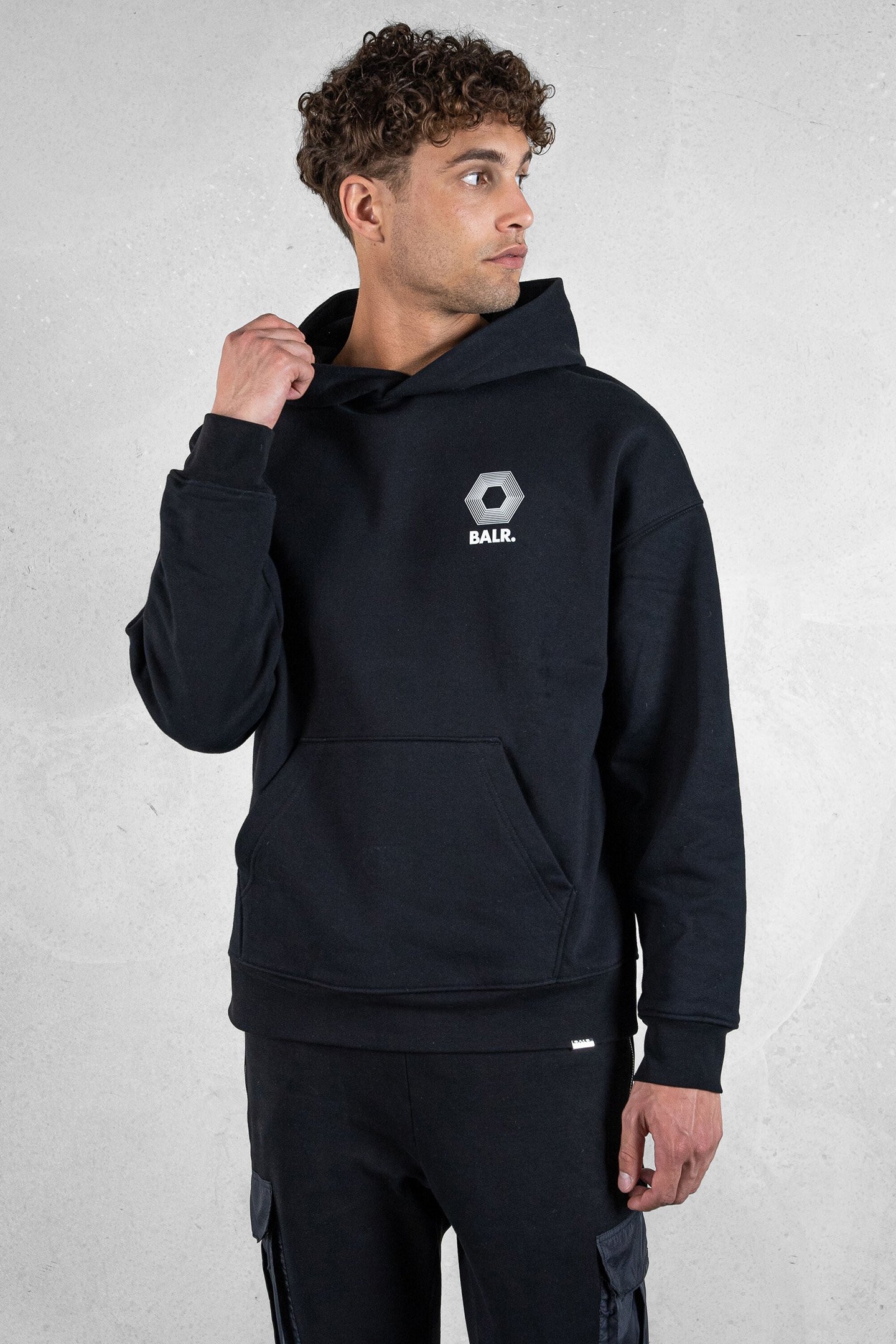 JOEY BOX HALF TRACK H2S HOODIE JET BLACK 1