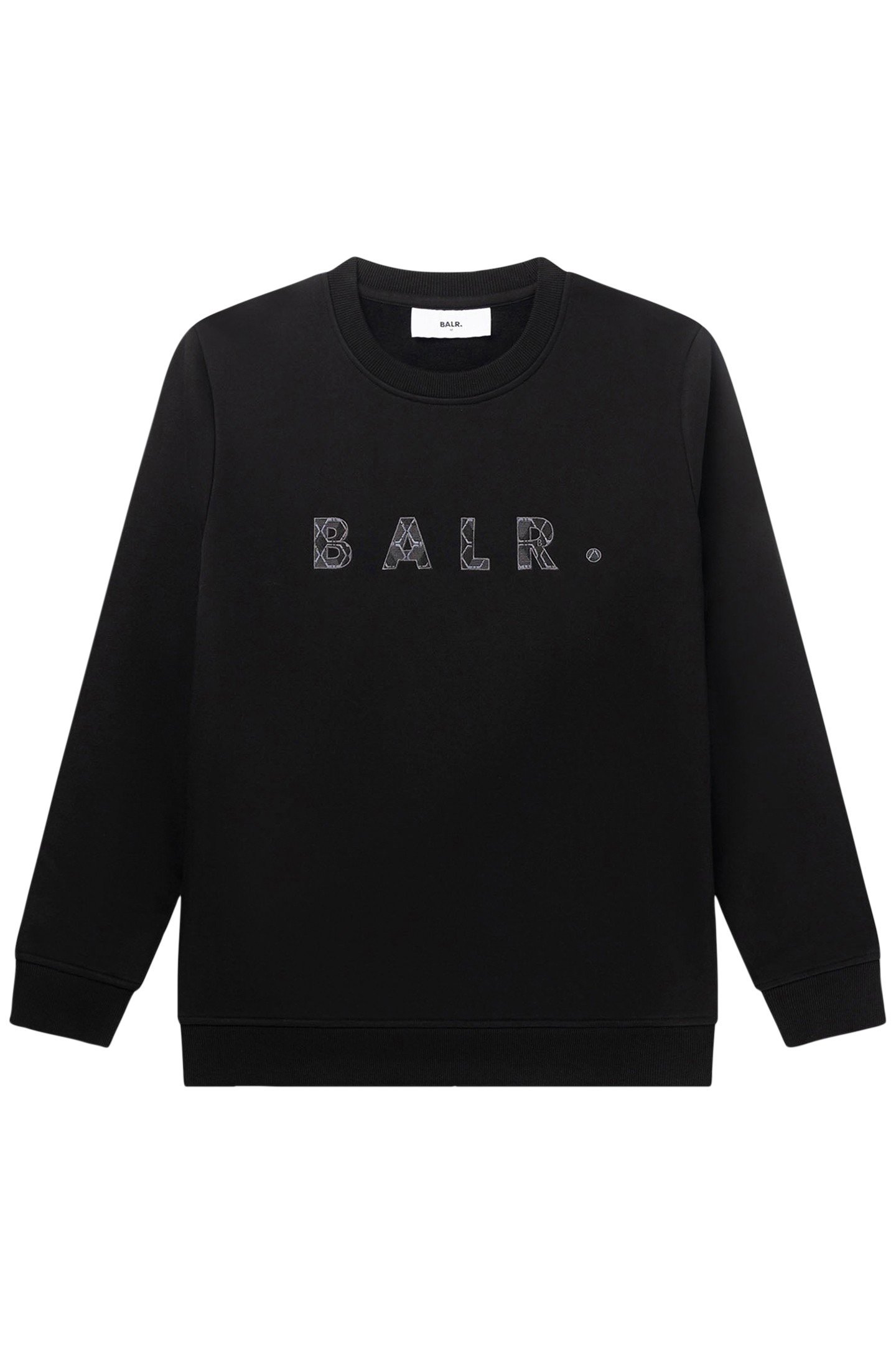 BALR. MONOGRAM EMBRO CREWNECK JET BLACK/PHANTOM 3