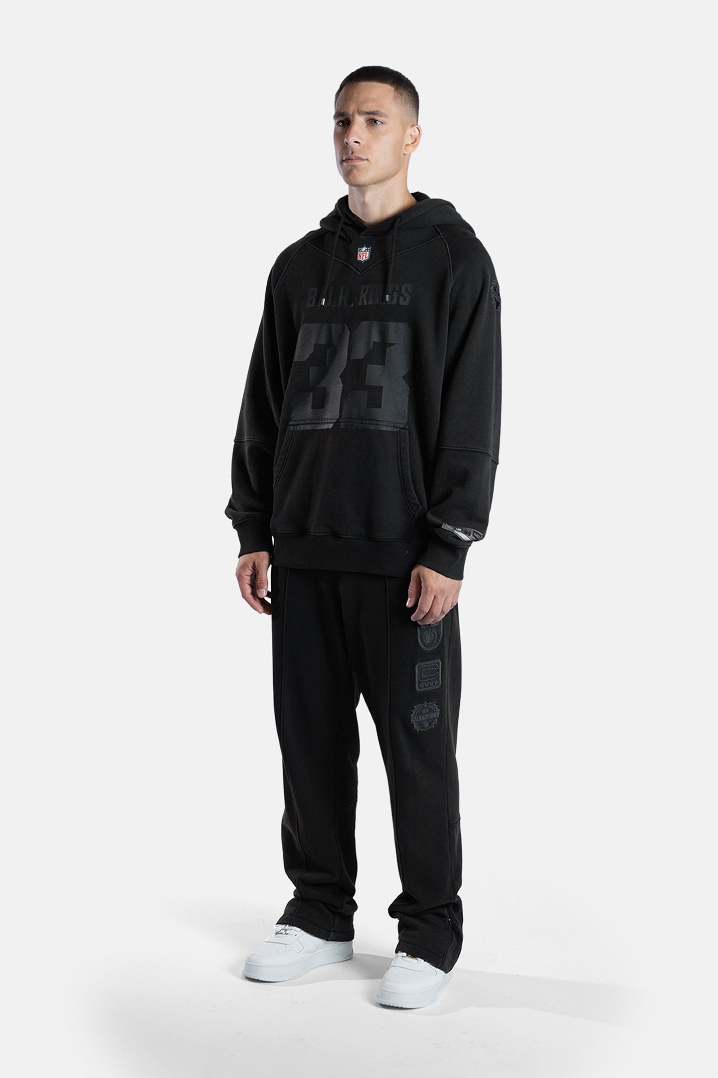 NFL X BALR. WASHED BOX HOODIE JET BLACK 6