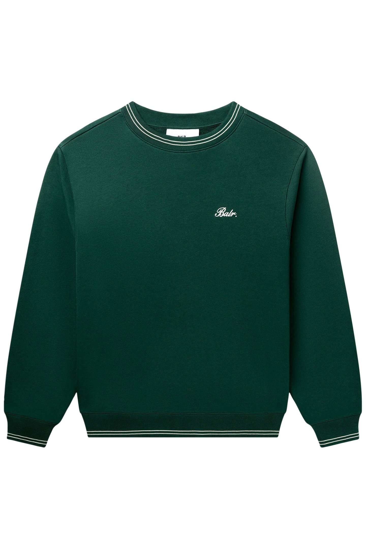 TAPE STRIPED CREWNECK BOTANICAL GREEN 4