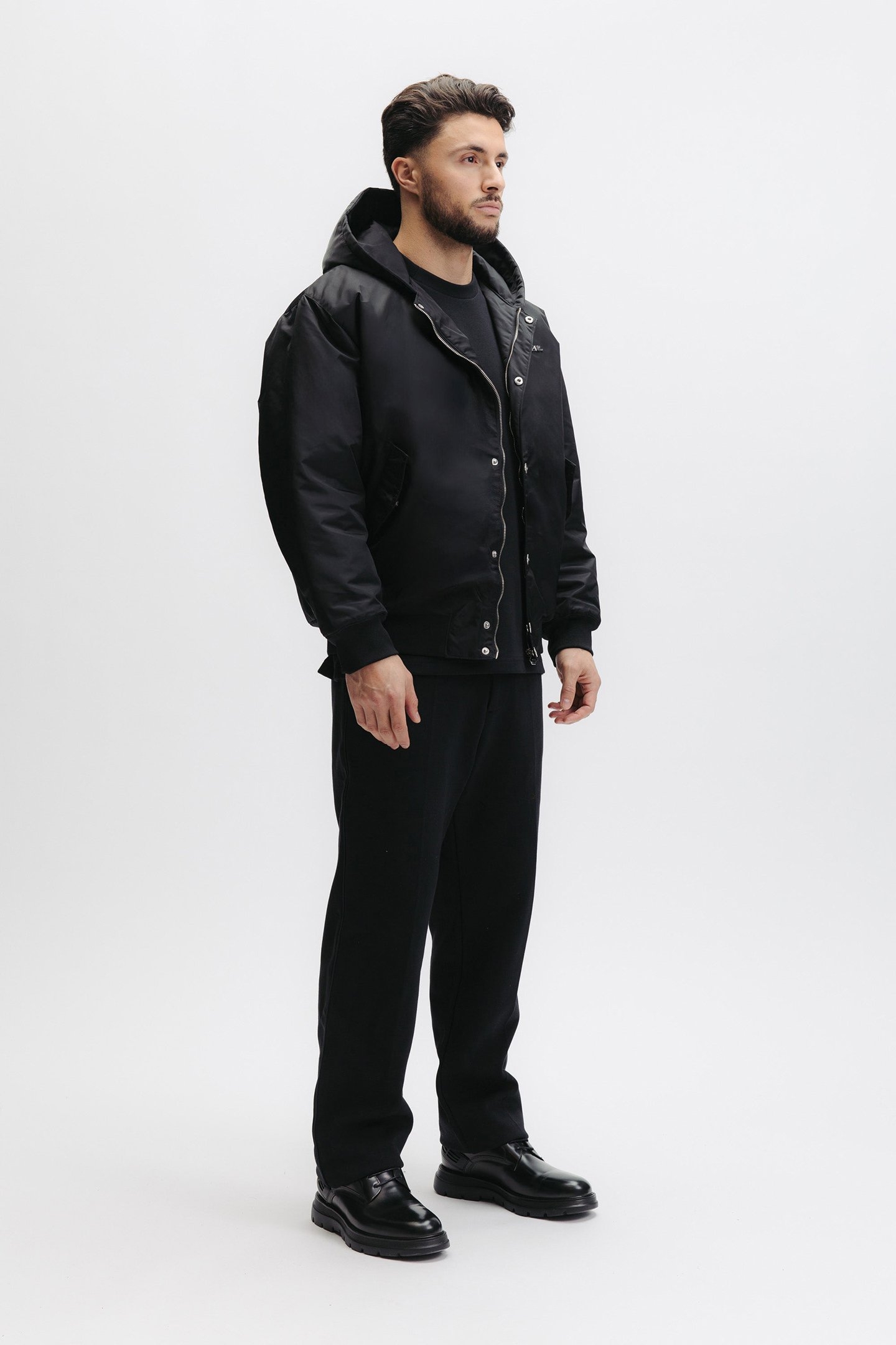 Q SERIES HOODED BOMBER JACKET JET BLACK 3