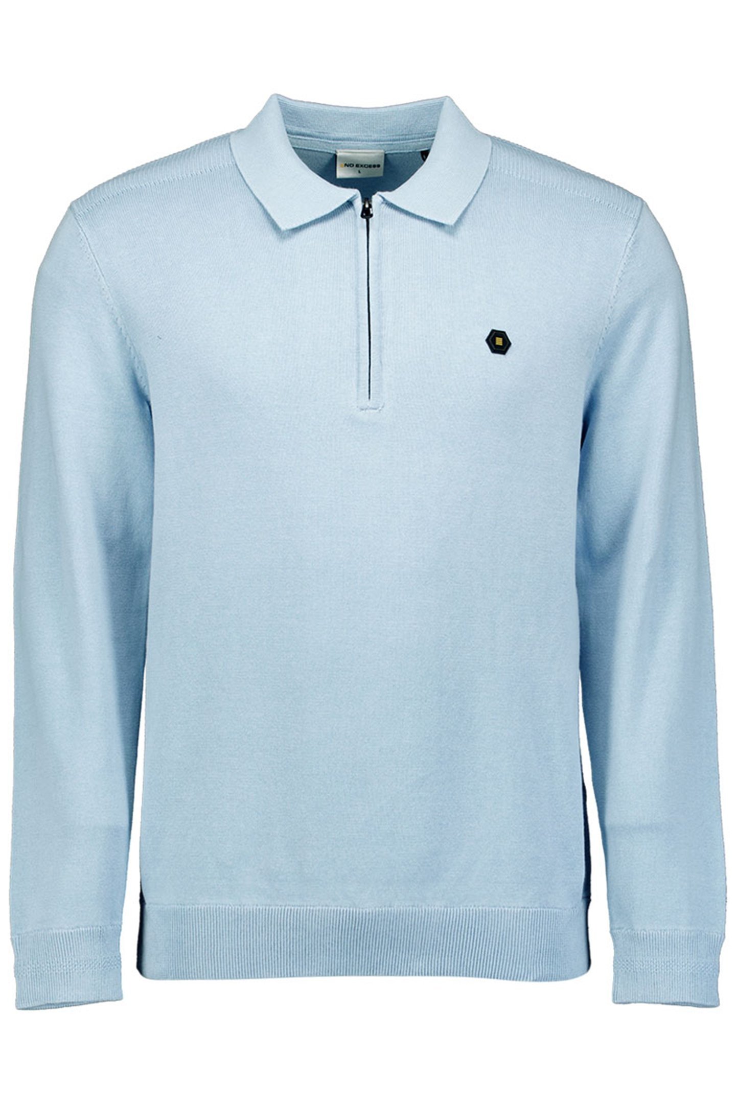 PULLOVER POLO HALF ZIPPER SOLID KNIT DUSTY BLUE 1