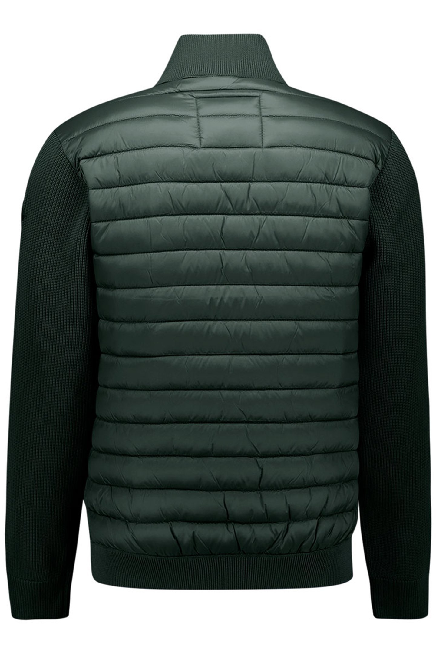 JACKET STAND UP COLLAR PADDED MIX WITH KNIT DARK STEEL 2