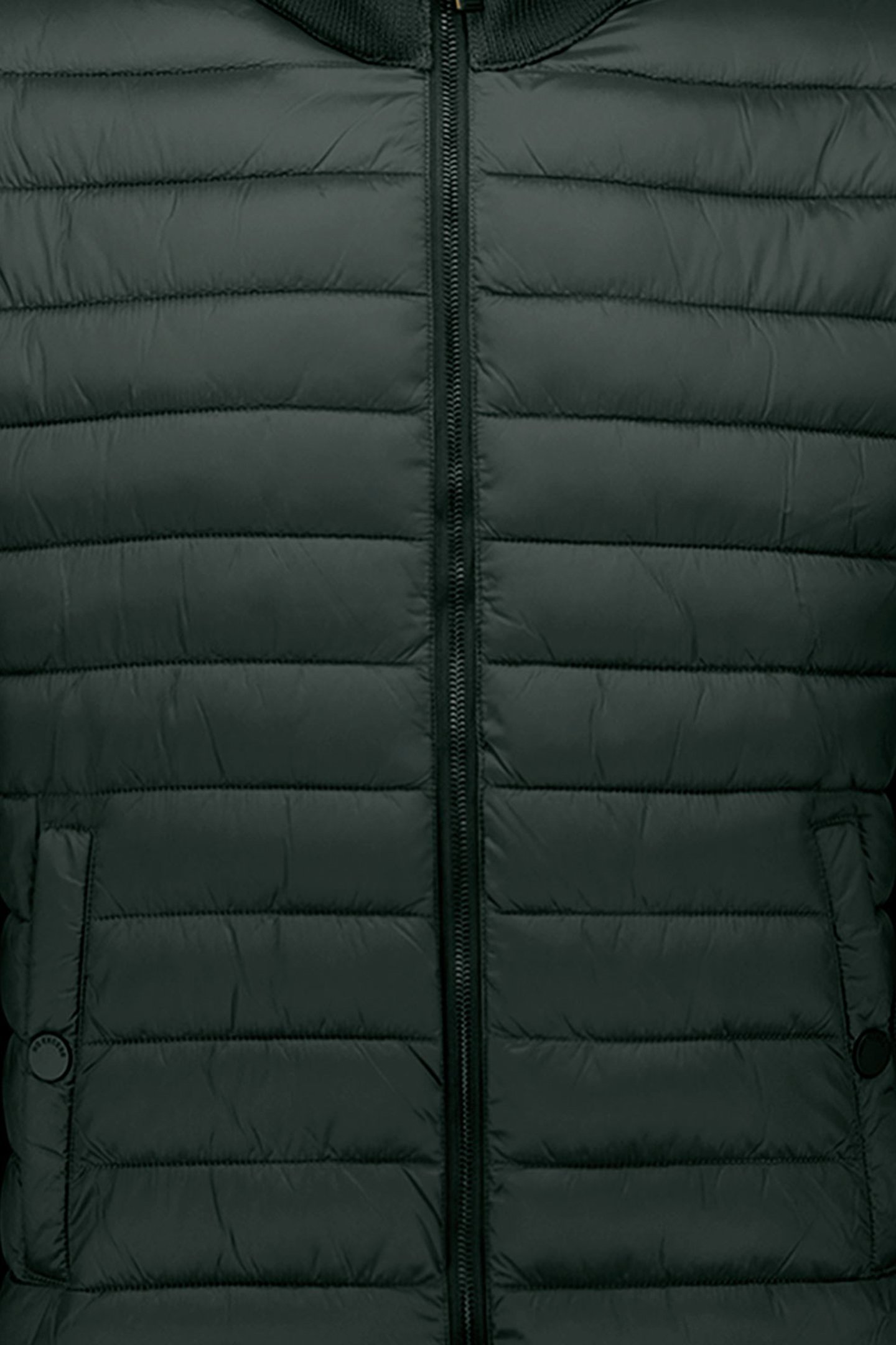 JACKET STAND UP COLLAR PADDED MIX WITH KNIT DARK STEEL 3