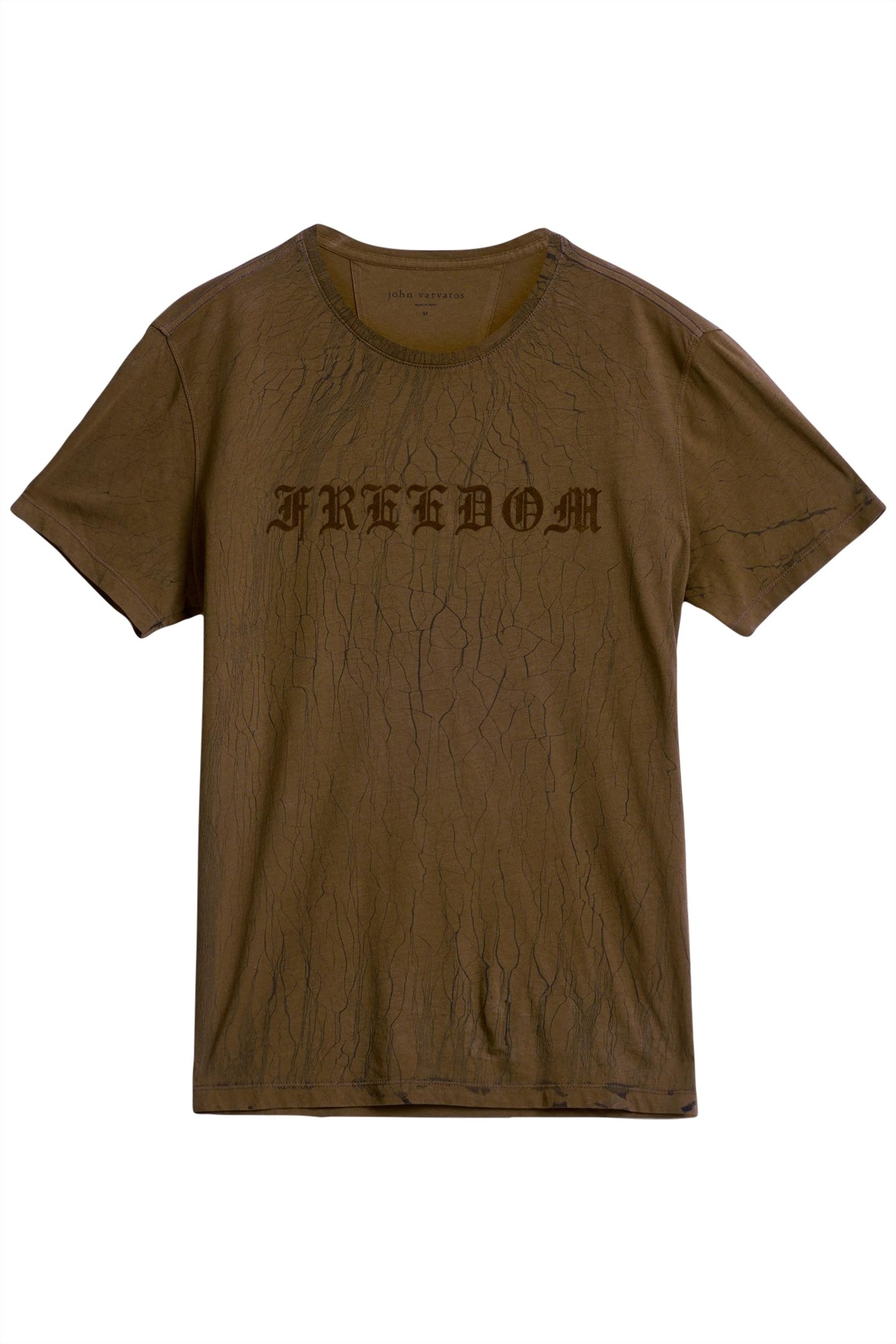 SS CREW TEE - CRACKED FREEDOM LT BROWN 2