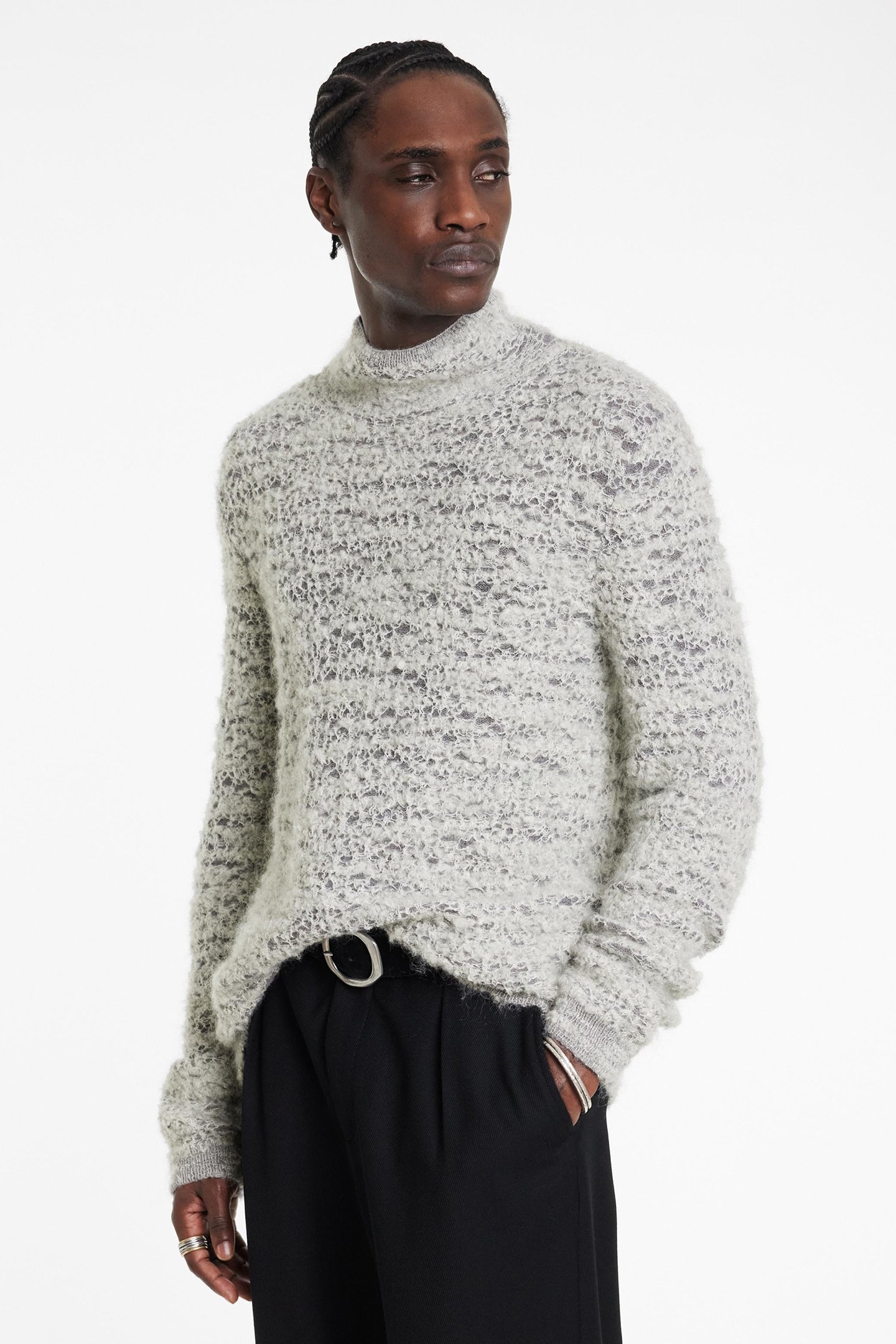 MONTELLO EASY FIT MOCKNECK WITH SPONGEY GREY MIST 1
