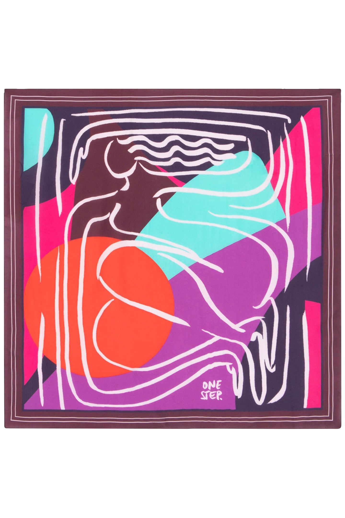 ABRAMS - AMETHYST SILK SQUARE SCARF WITH ABSTRACT PRINT AND  2