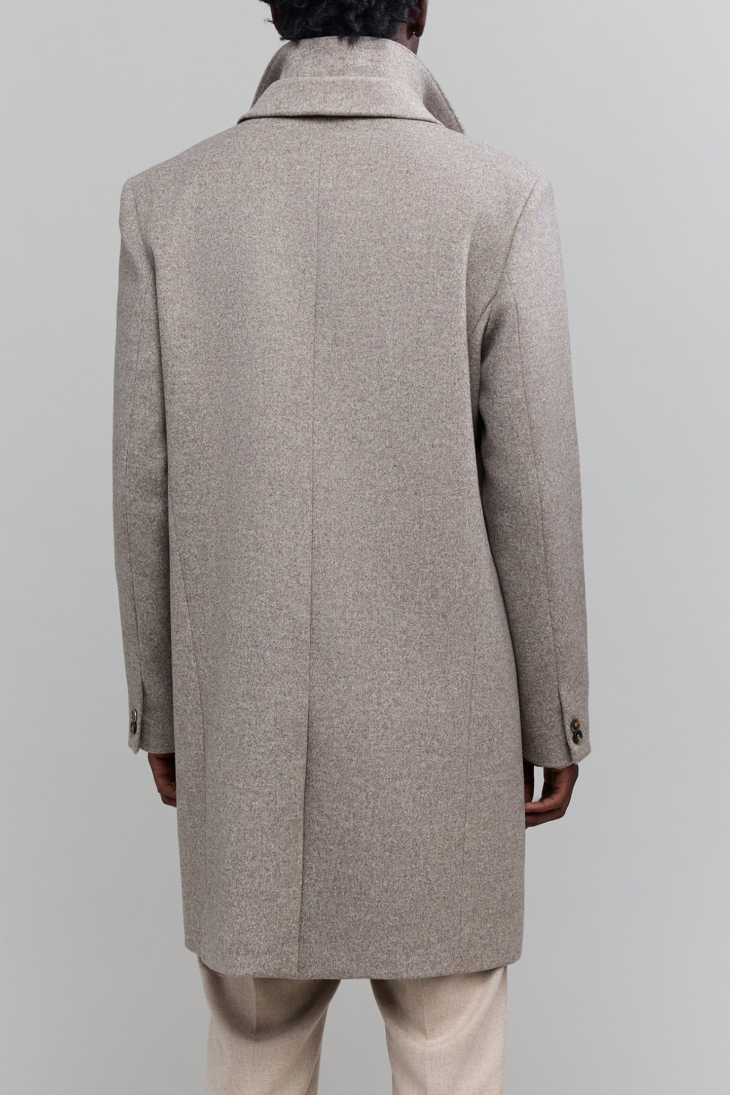 GREY WOOL COAT WITH REMOVABLE FACINGS 2