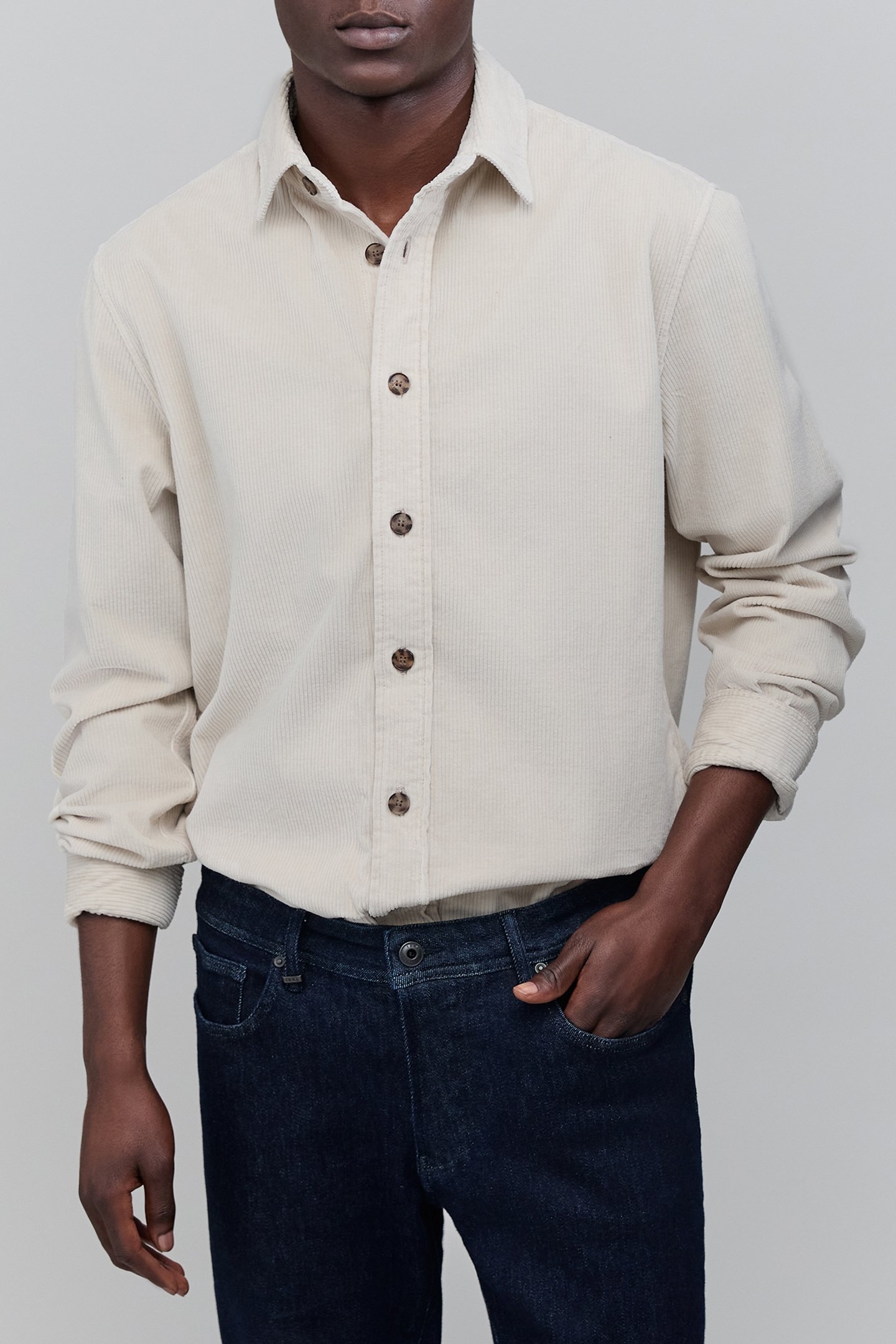 NATURAL CORDUROY OVERSHIRT 1