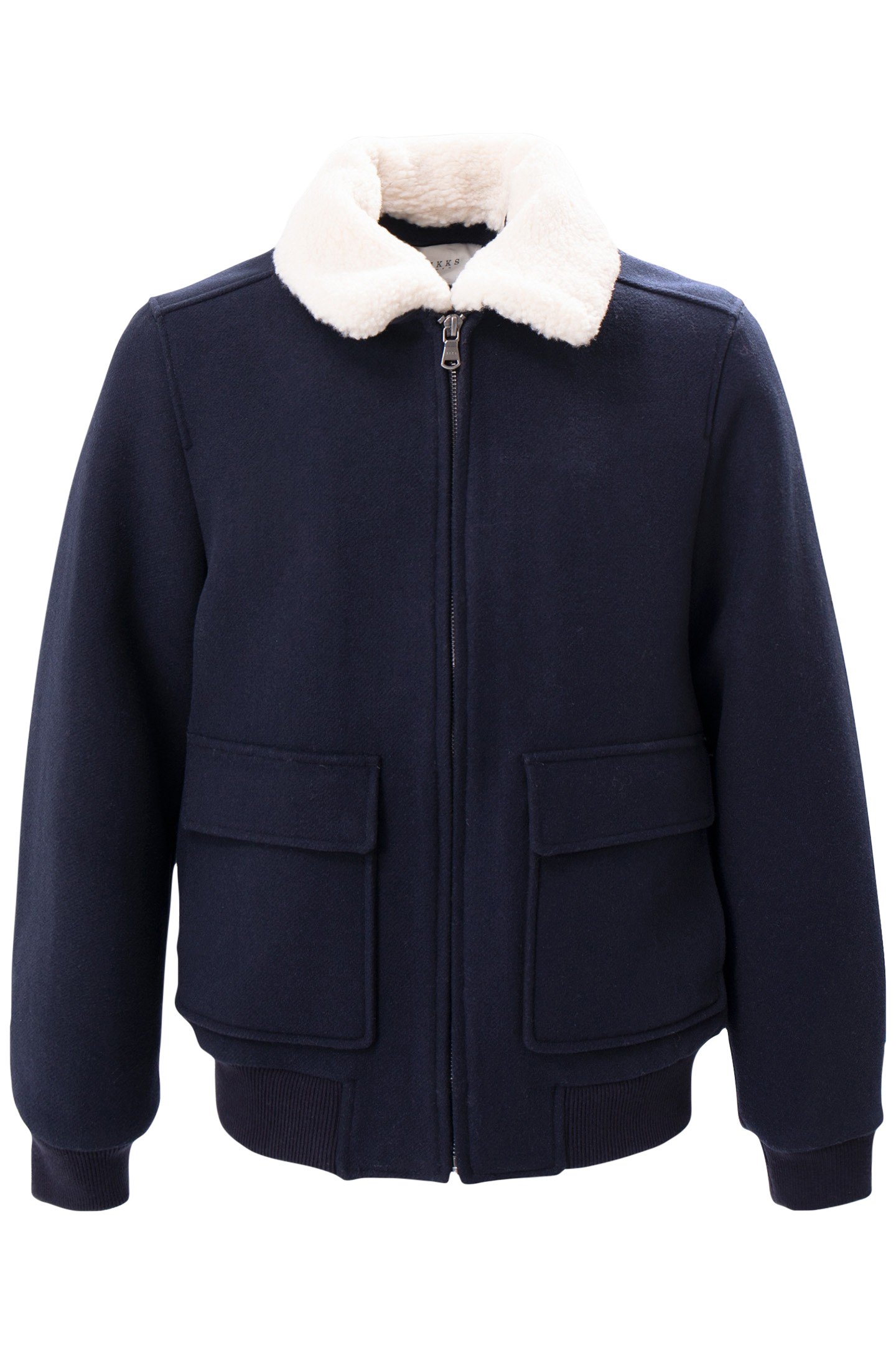 WOOL FABRIC FLIGHT JACKET WITH FUR-LINED COLLAR 4