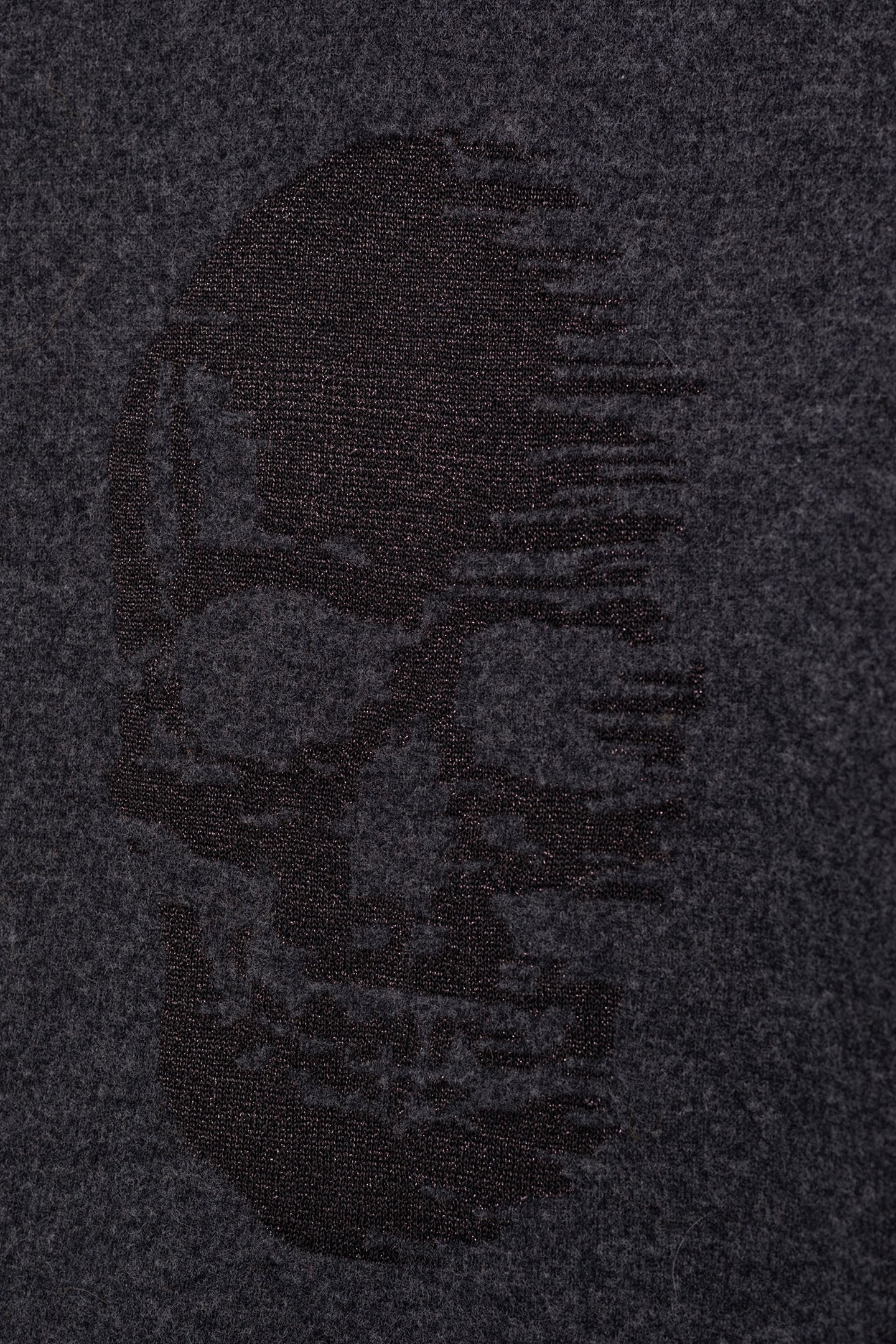 GREY LUREX SKULL KNIT SWEATER 5