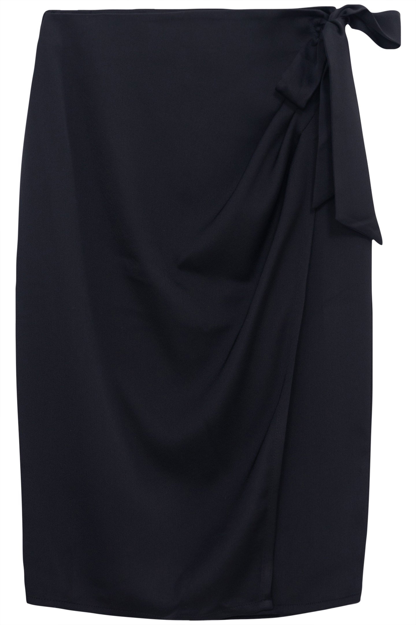 BLACK BOW MIDI WRAP SKIRT 4