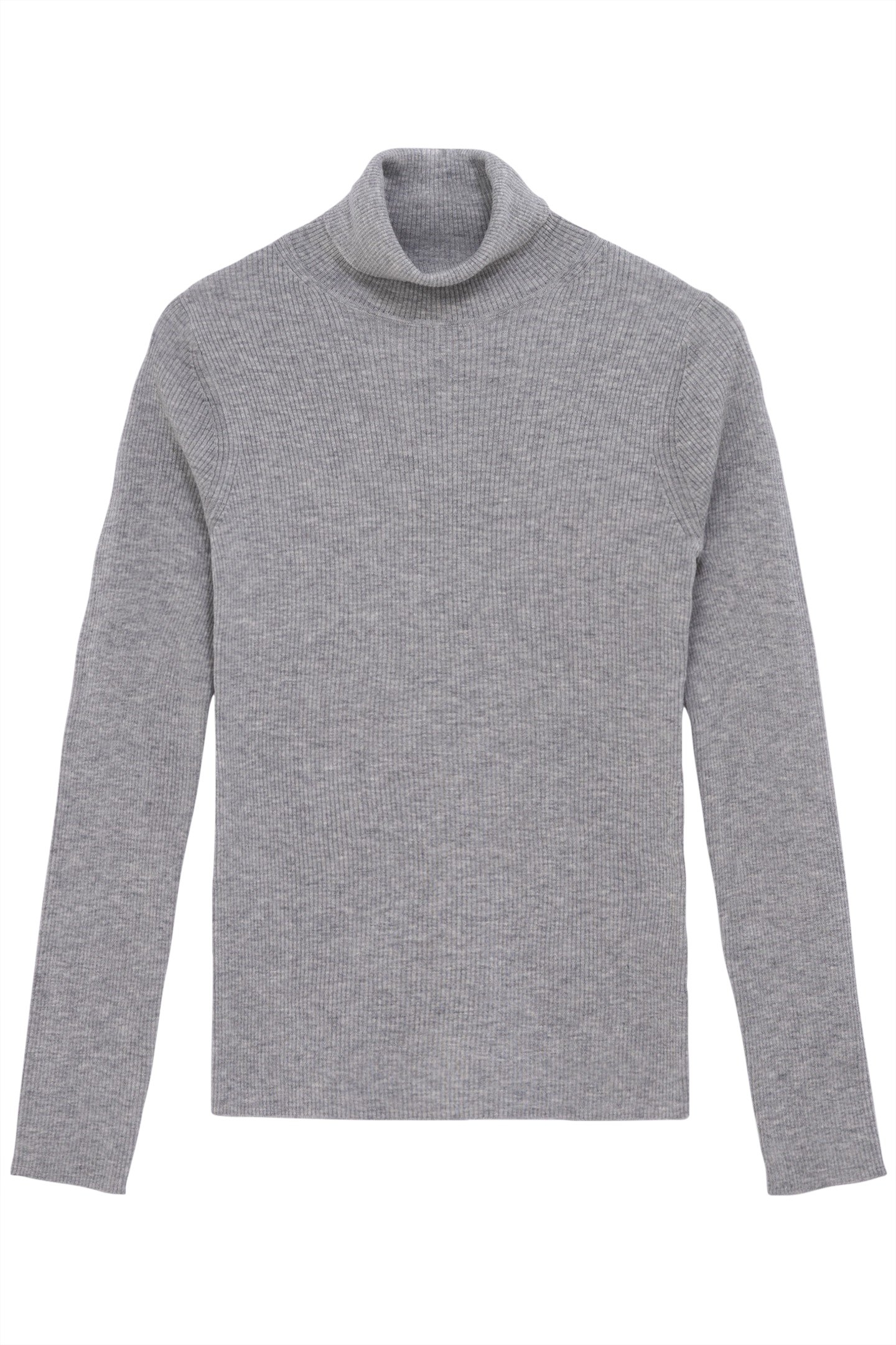 GREY TURTLENECK REVERSE SEAM SWEATER 1