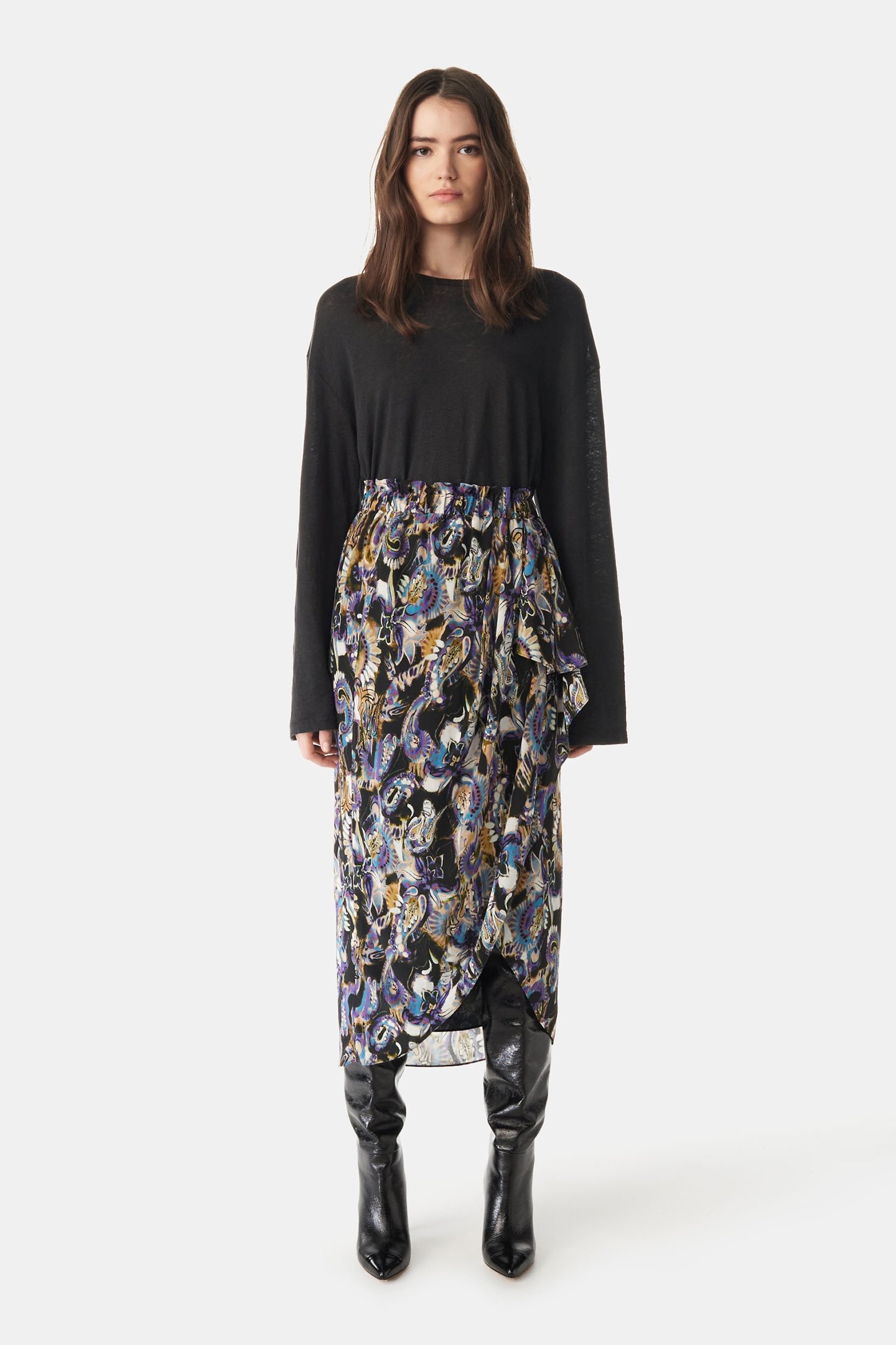 DOLA SKIRT BLACK/PURPLE 3