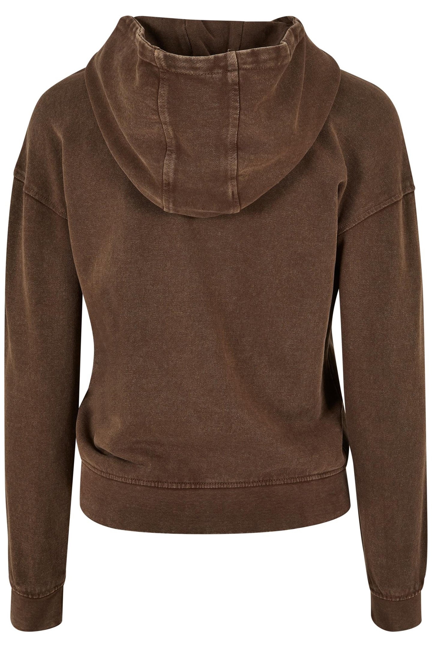 LADIES SMALL EMBROIDERY TERRY HOODY BROWN 2