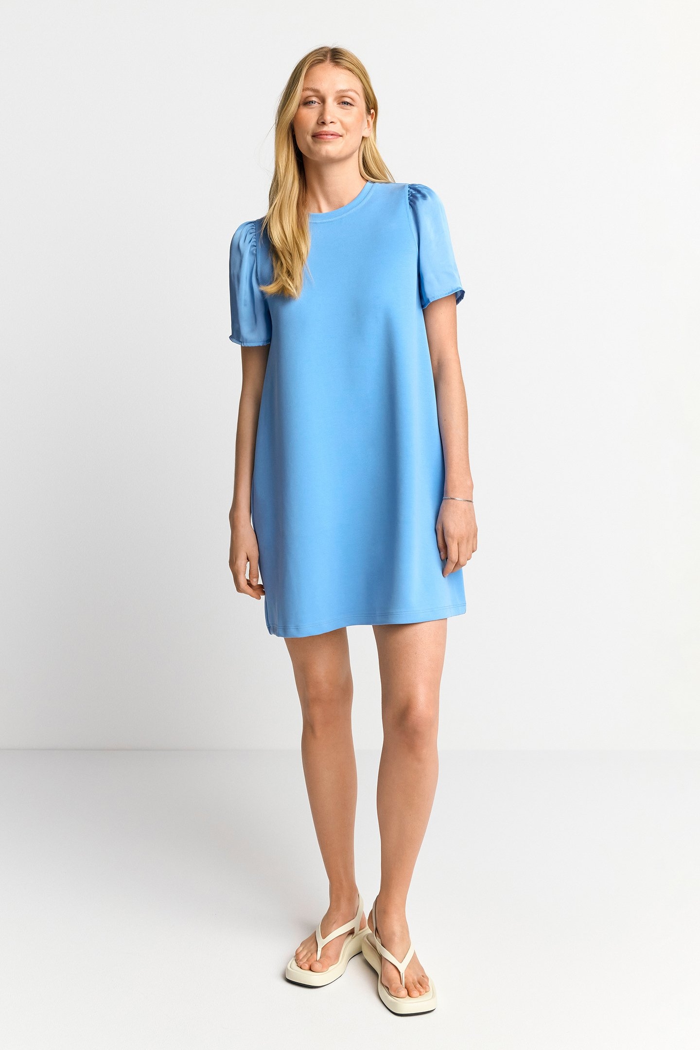 SCUBA DRESS SATIN MAT MIX CRUISE BLUE 2