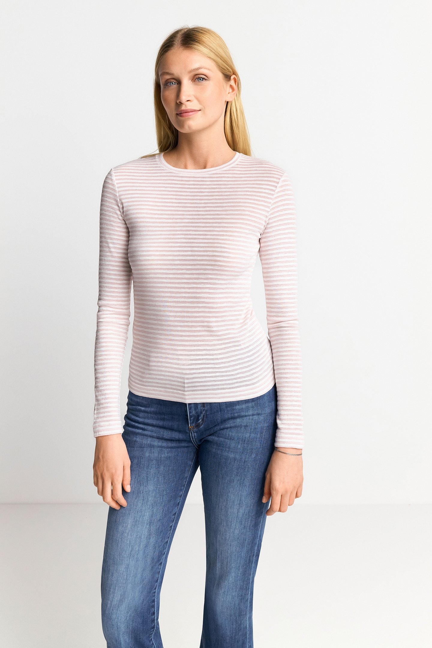 ORGANIC SPARKLE LONGSLEEVE STRIPED ROSE SHADOW 1
