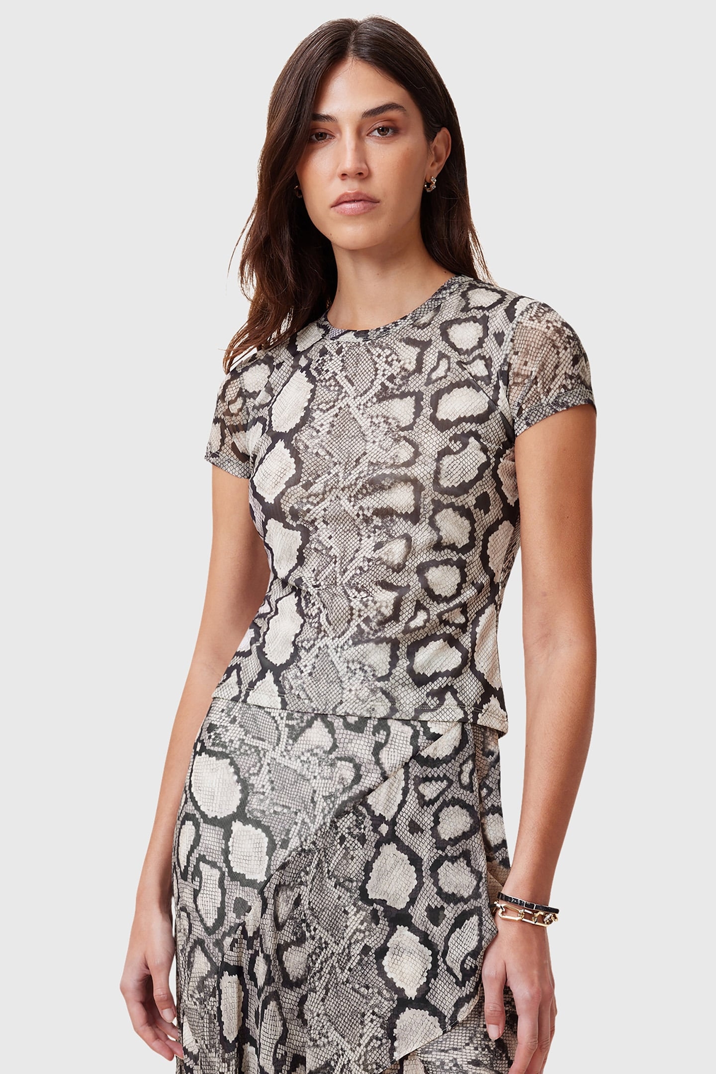 ELLIE MESH TEE FLOW ECRU WHITE 1