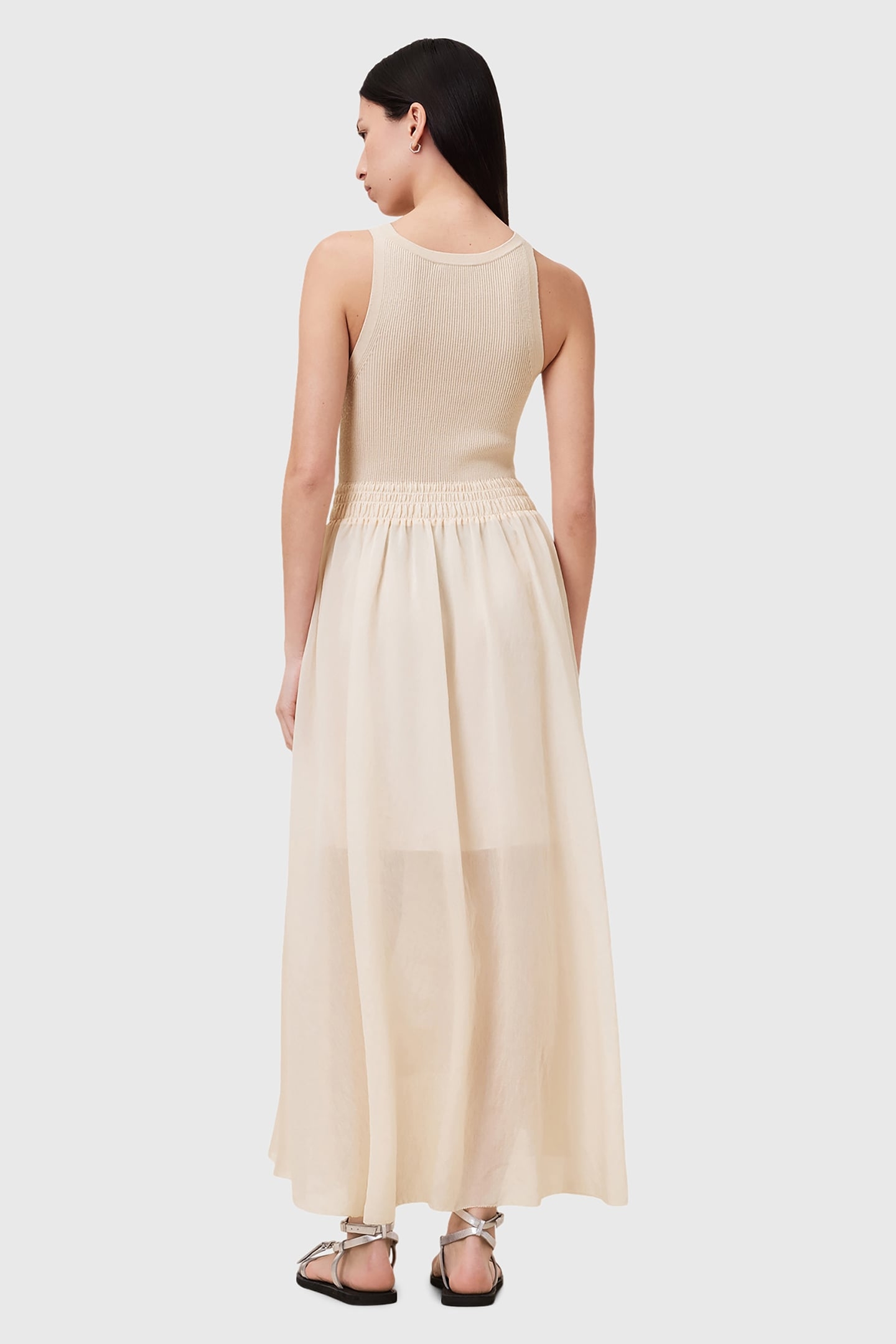 ZENIA DRESS ALMOND WHITE 2