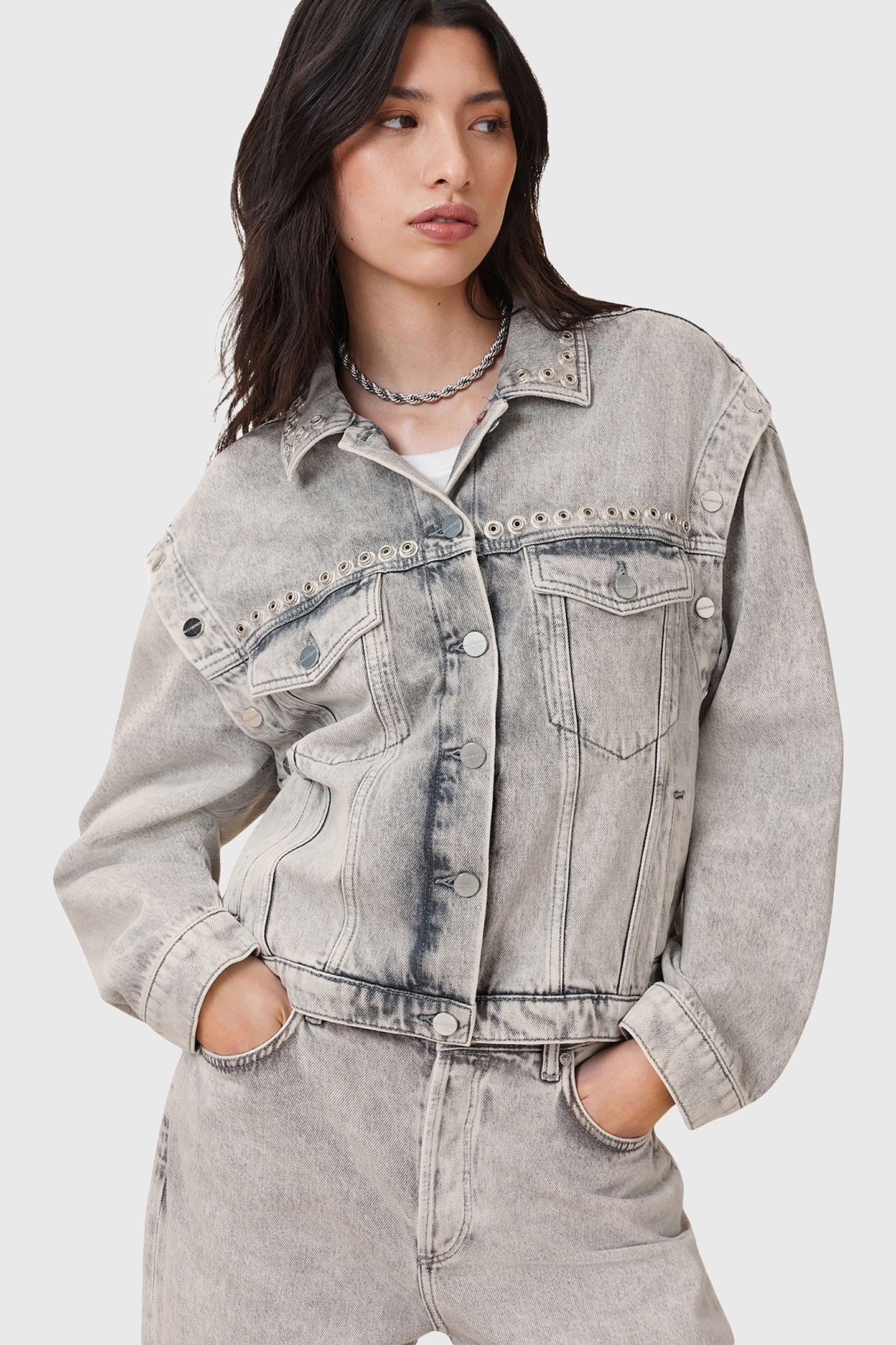 CHLO STUD JACKET WASHED GREY 5