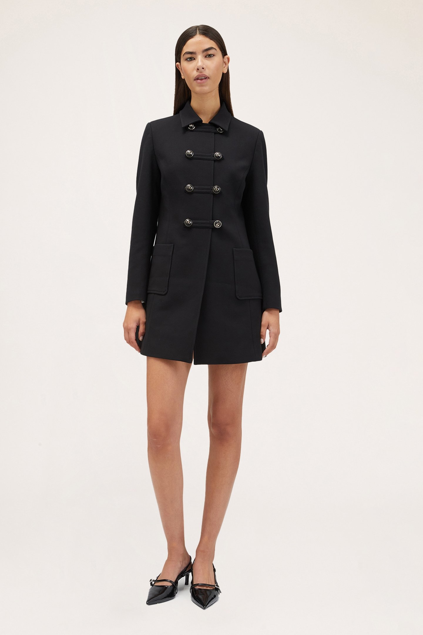 COAT WITH TOGGLE FASTENERS BLACK 3