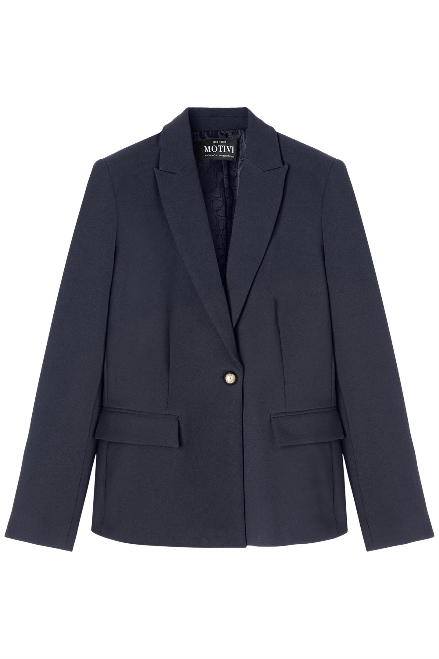 SINGLE-BREASTED CREPE FABRIC BLAZER BLUE 4