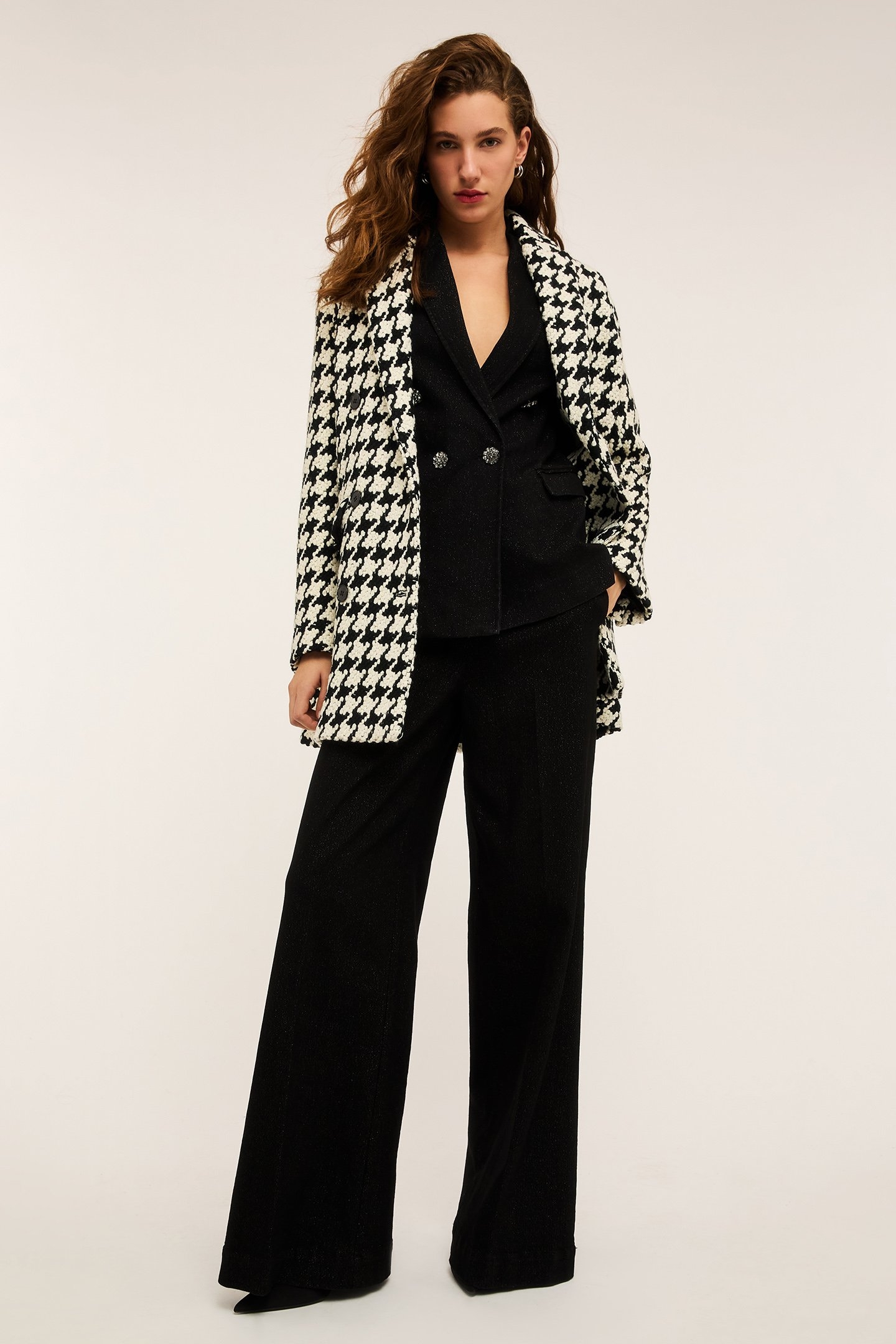 DOUBLE-BREASTED LUREX DENIM BLAZER BLACK 5