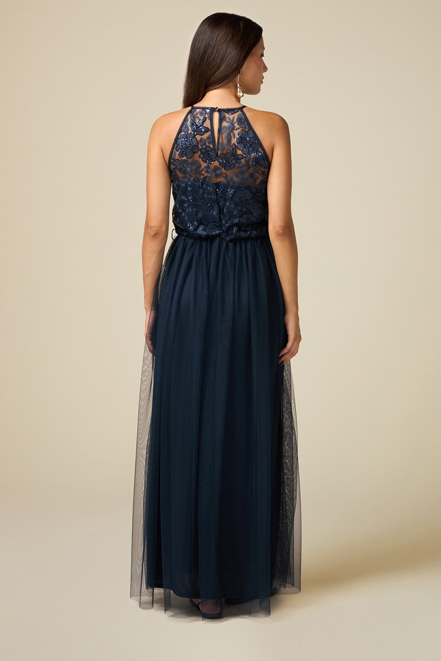 TULLE DRESS WITH EMBROIDERED BODICE BLUE 2