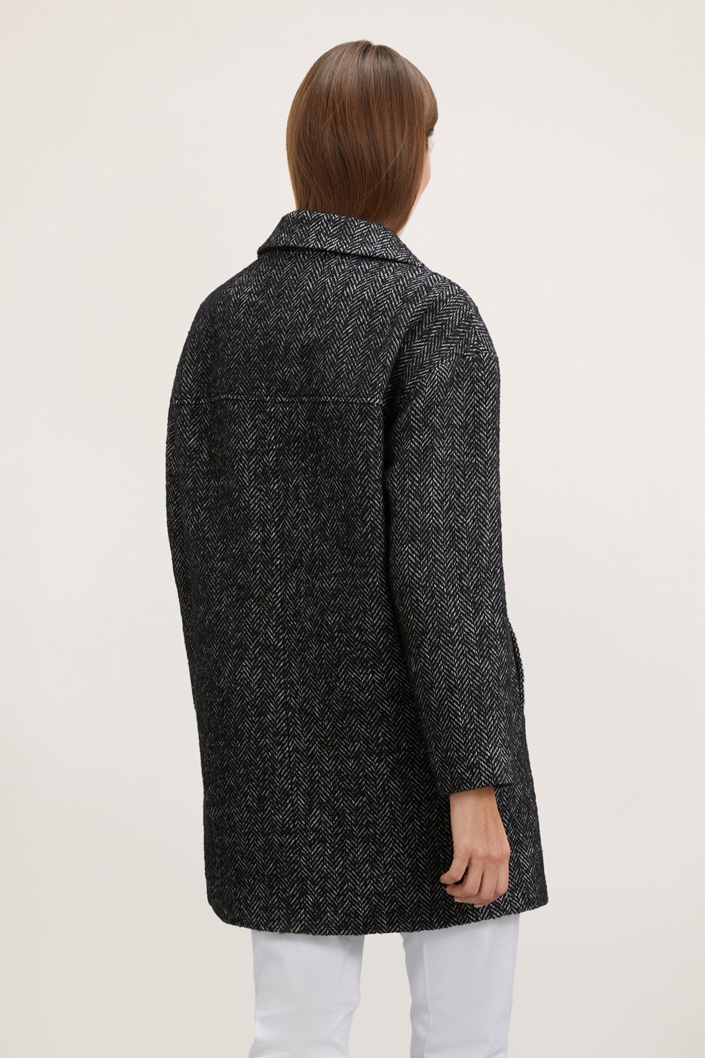 DOUBLE-BREASTED WOOL BLEND COAT BLACK 2