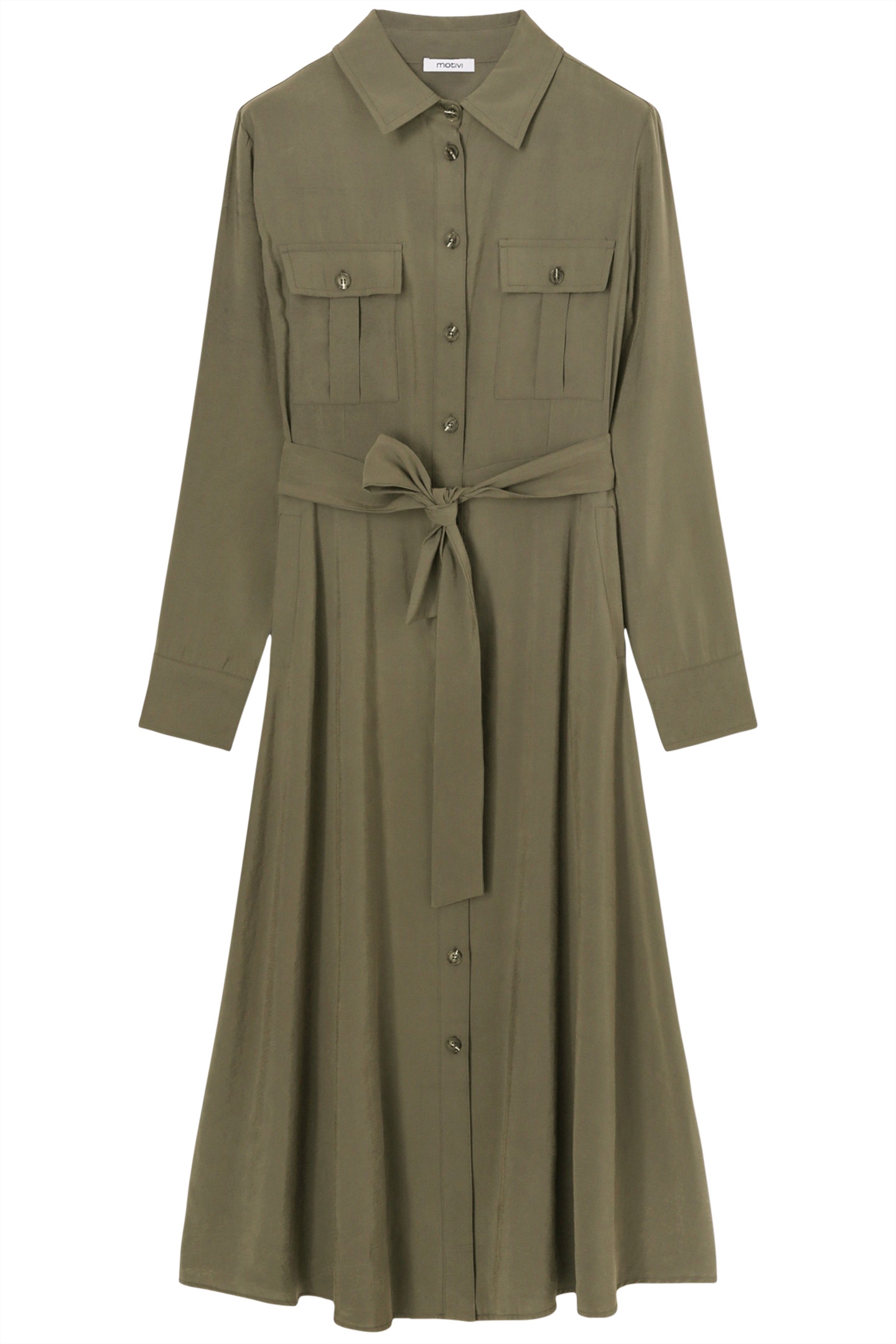 MODAL BLEND CHEMISIER DRESS MILITARY GREEN 3