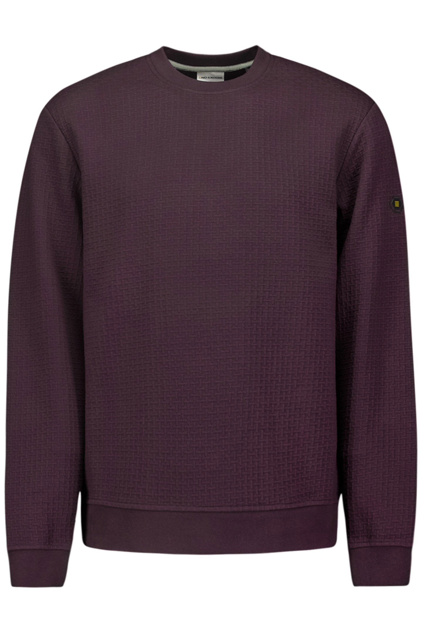 SWEATER CREWNECK DOUBLE LAYER JACQUARD STRETCH AUBERGINE 4