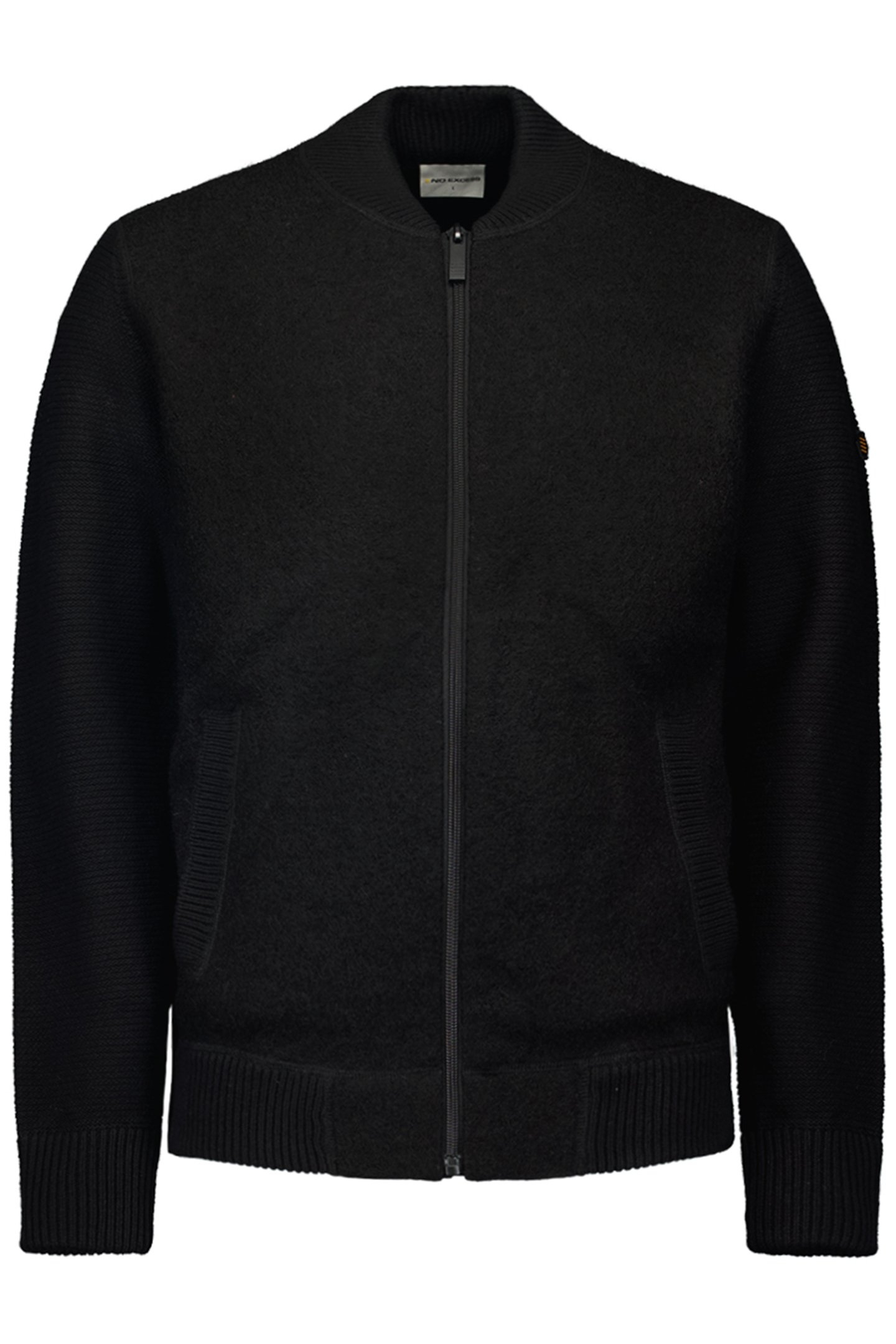 CARDIGAN BOMBER WITH WOOL BLACK 4