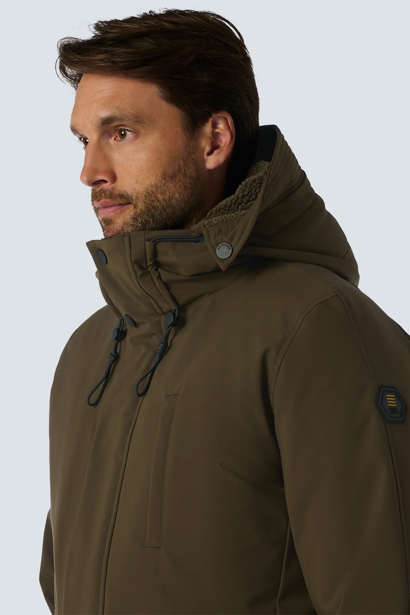 JACKET LONG FIT HOODED TAUPE 6