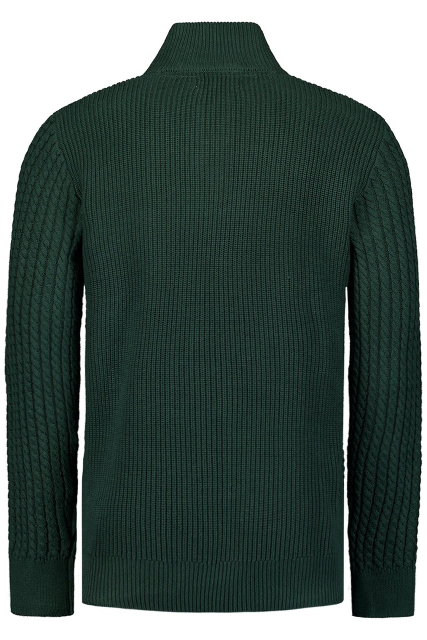 PULLOVER HALF ZIPPER AND BUTTON SOLID JACQUARD DARK GREEN 5