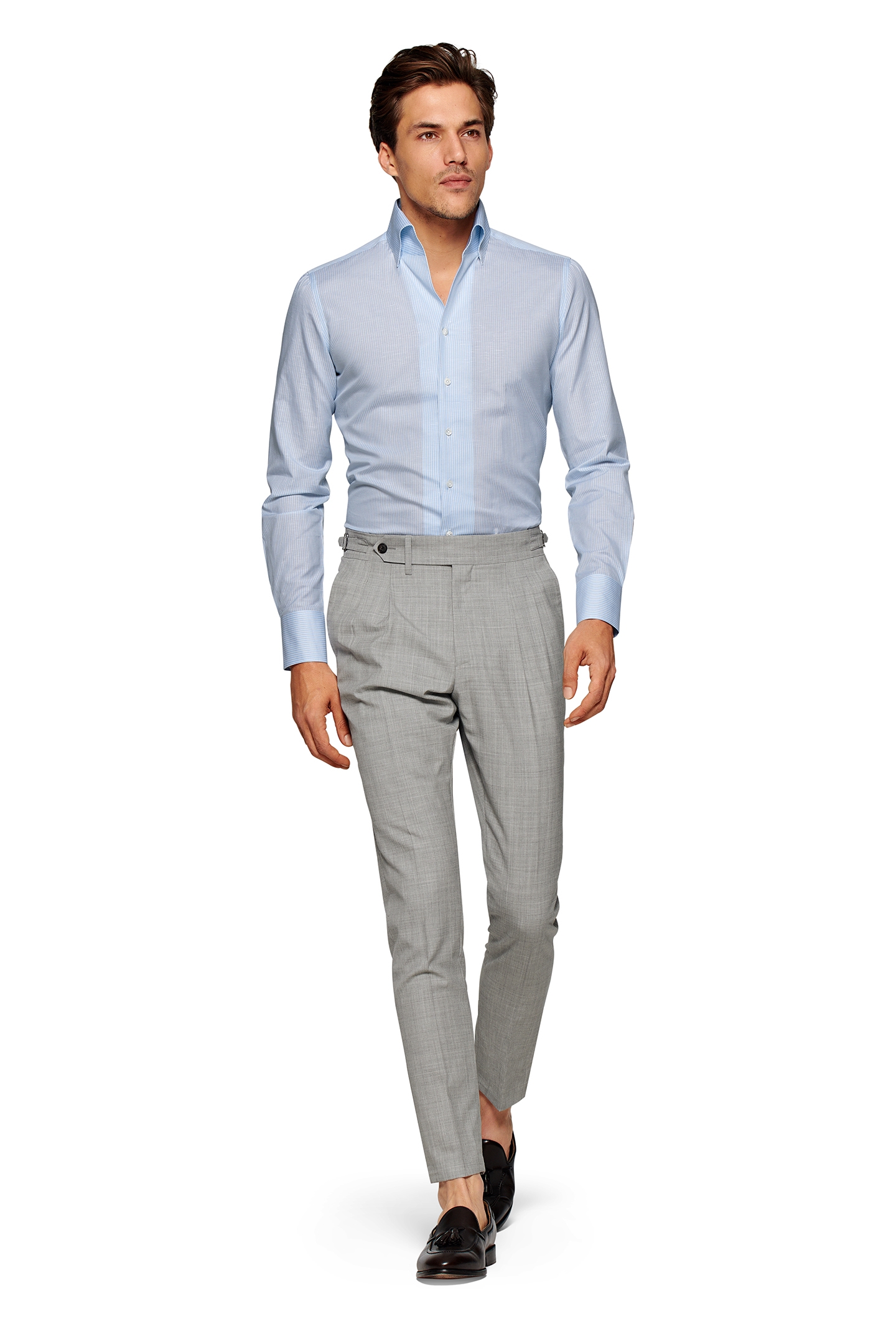 LUXURY L.BLUE STRIPE ONE PIECE LIGHT BLUE 2