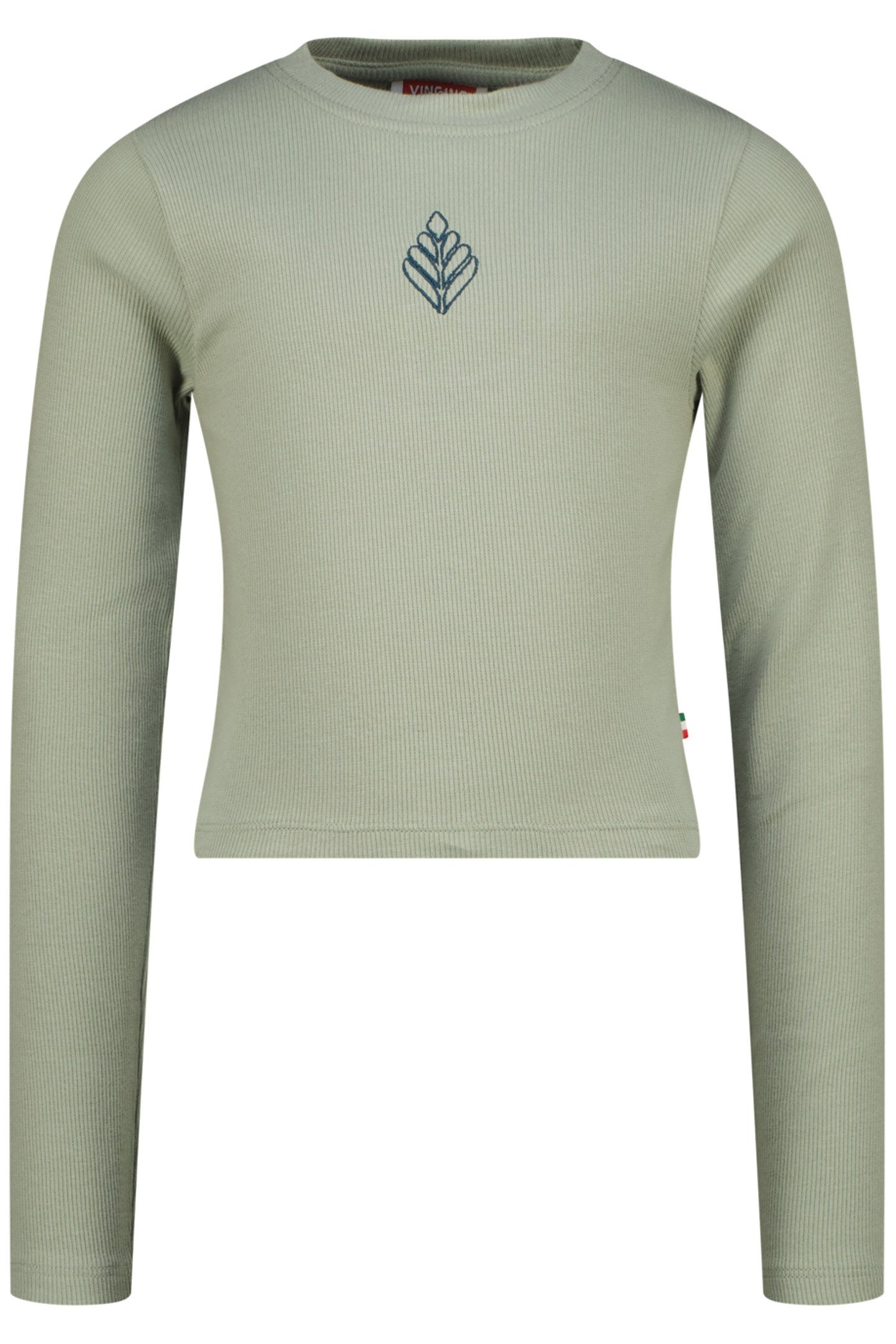 GIRLS G-BASIC-CROP RIB LONGSLEEVE SINGLET JADE GREEN 1