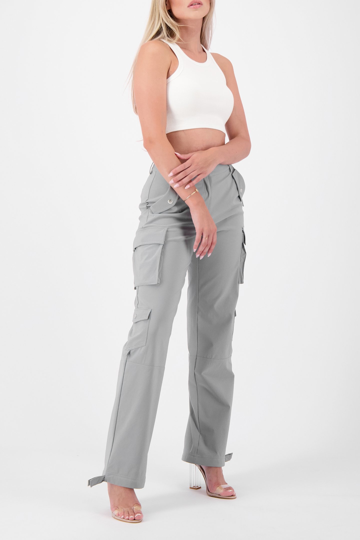 MULTI POCKET CARGO PANTS GREY 3