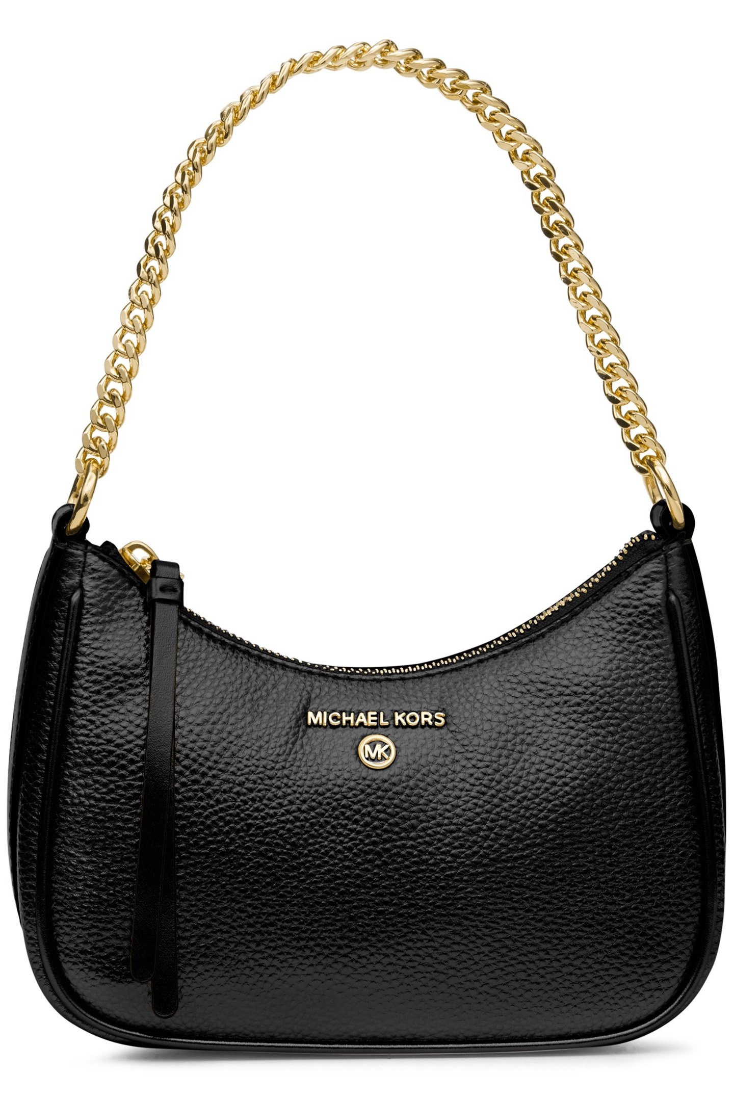 SMALL LEATHER CHAIN POUCHETTE SHOULDER BAG IN BLACK 1