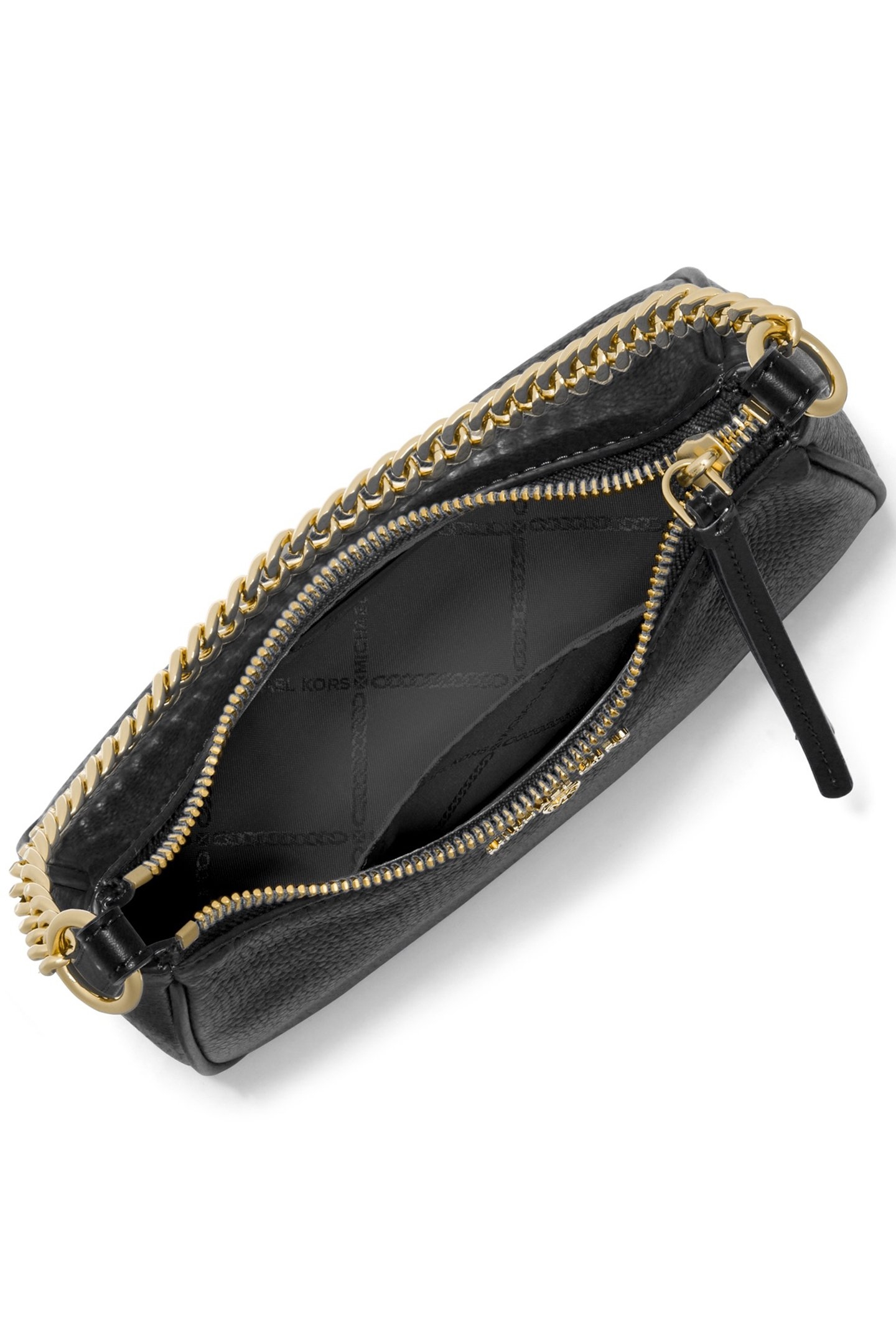 SMALL LEATHER CHAIN POUCHETTE SHOULDER BAG IN BLACK 3