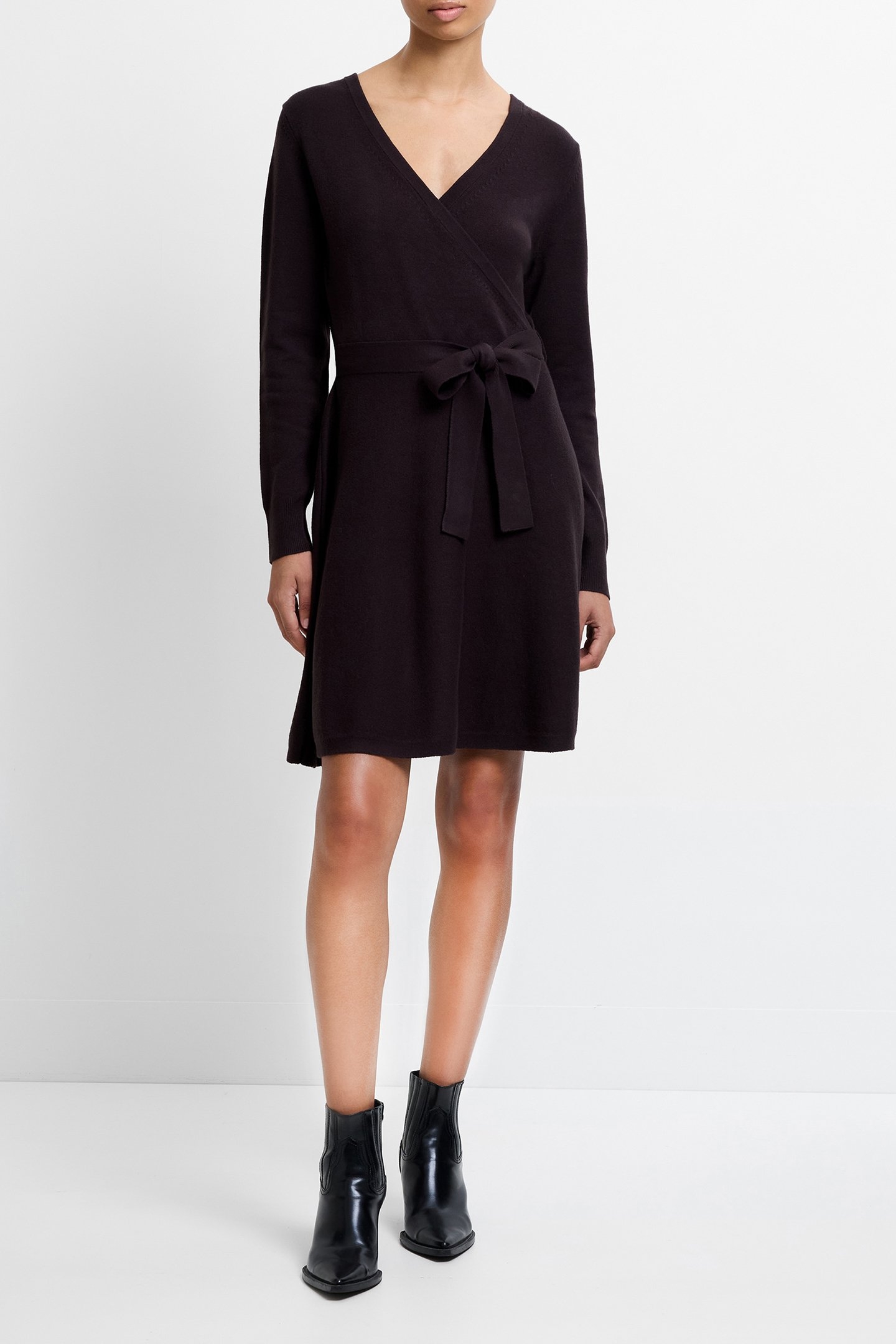 BABYSOFT WRAP MINI DRESS CHOCOLATE GANACHE 2