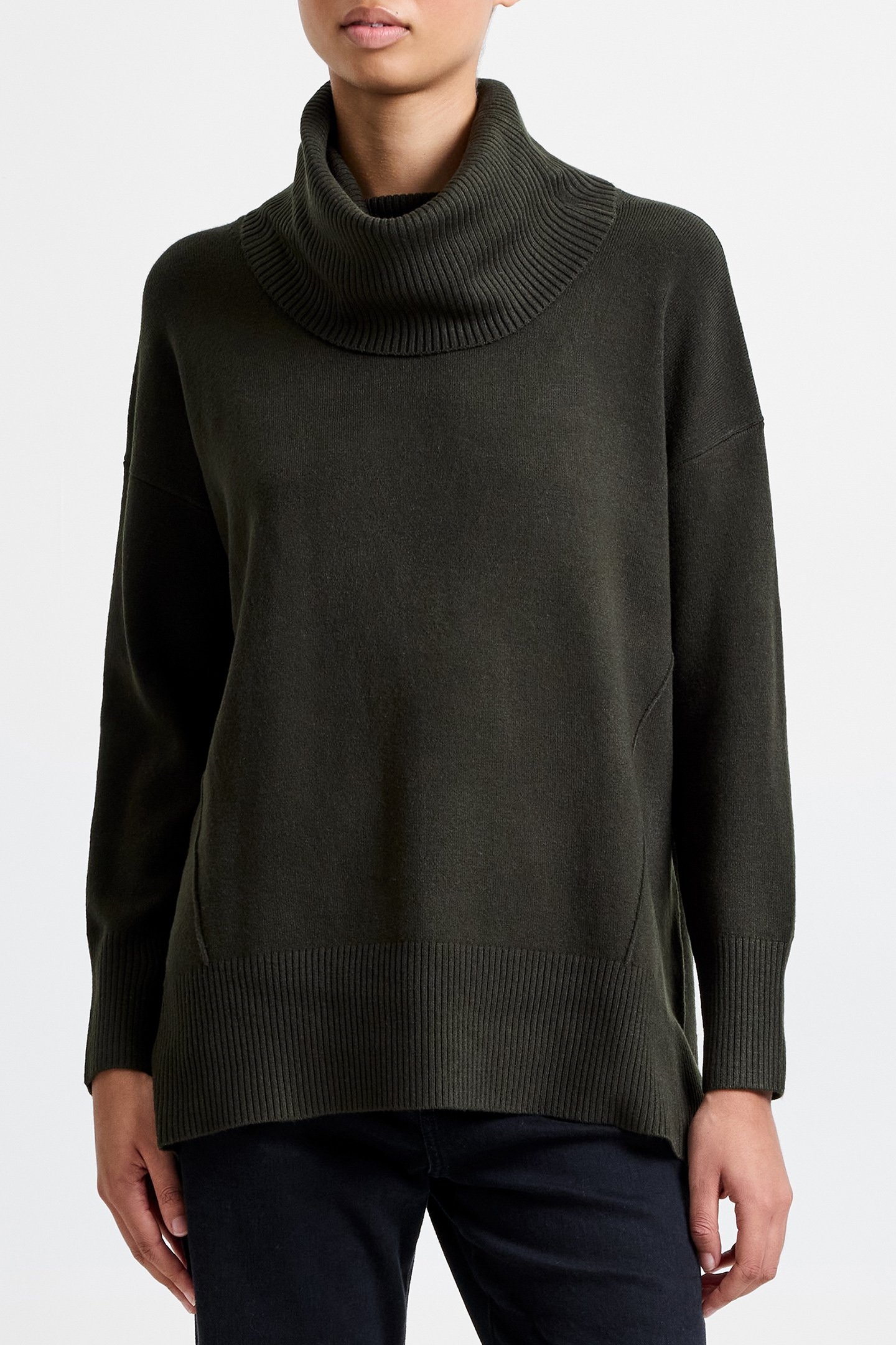 BABYSOFT RIBBED COWL NECK JUMPER BRUNSWICK GREEN 1