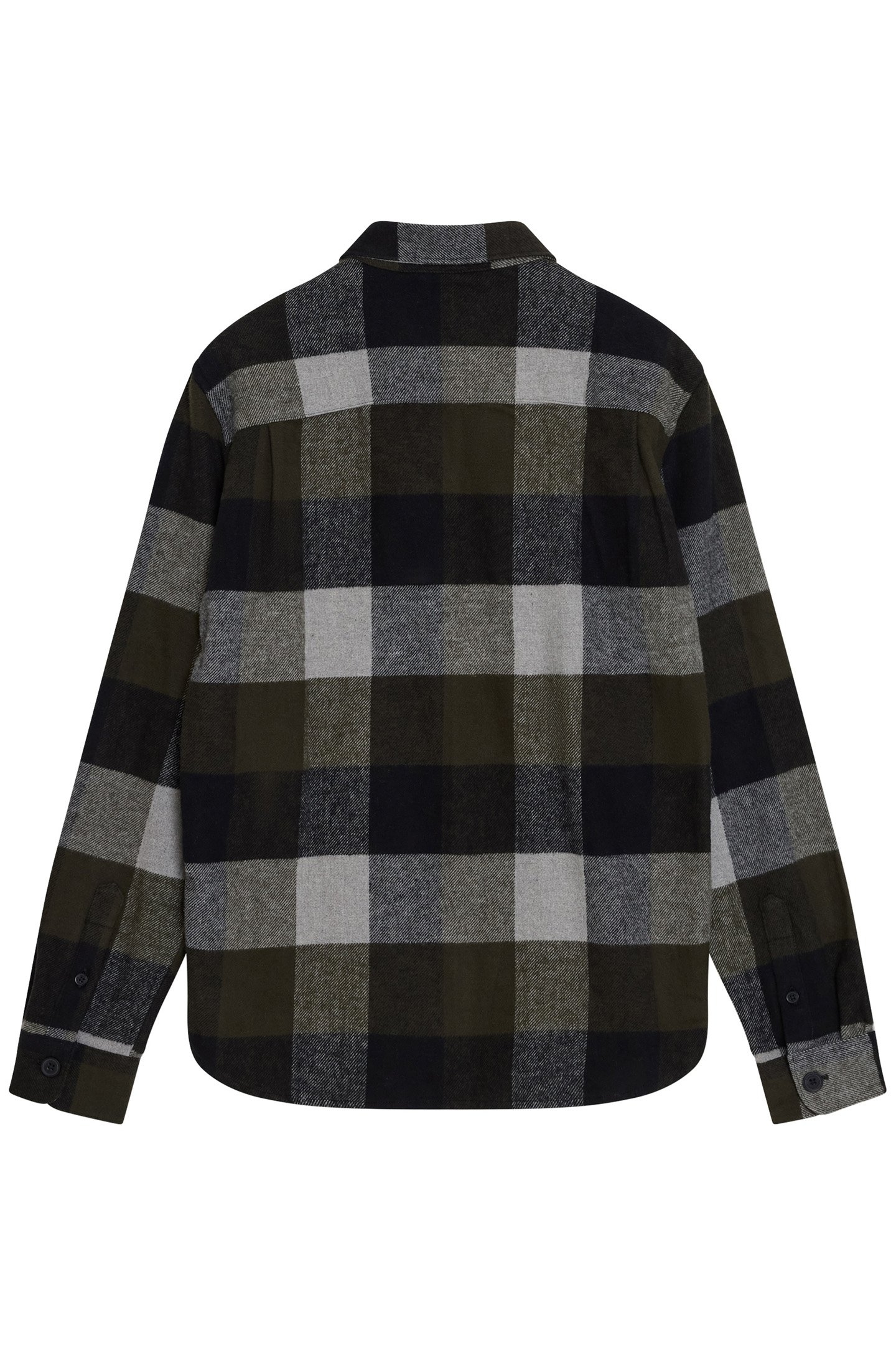 HEAVY LARGE CHECK OVERSHIRT KHAKI 2